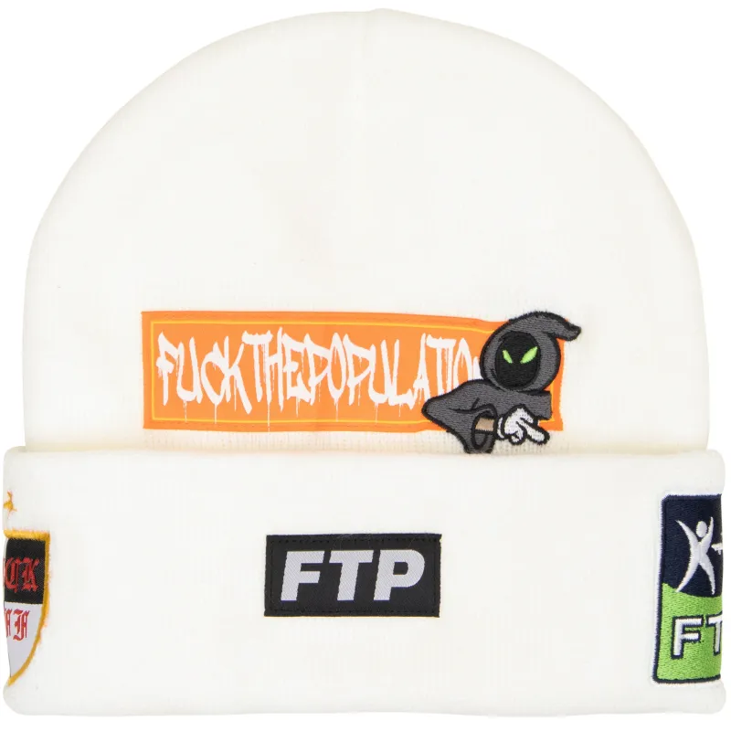 CLUB LOGO BEANIE(WHITE) sold by FTP