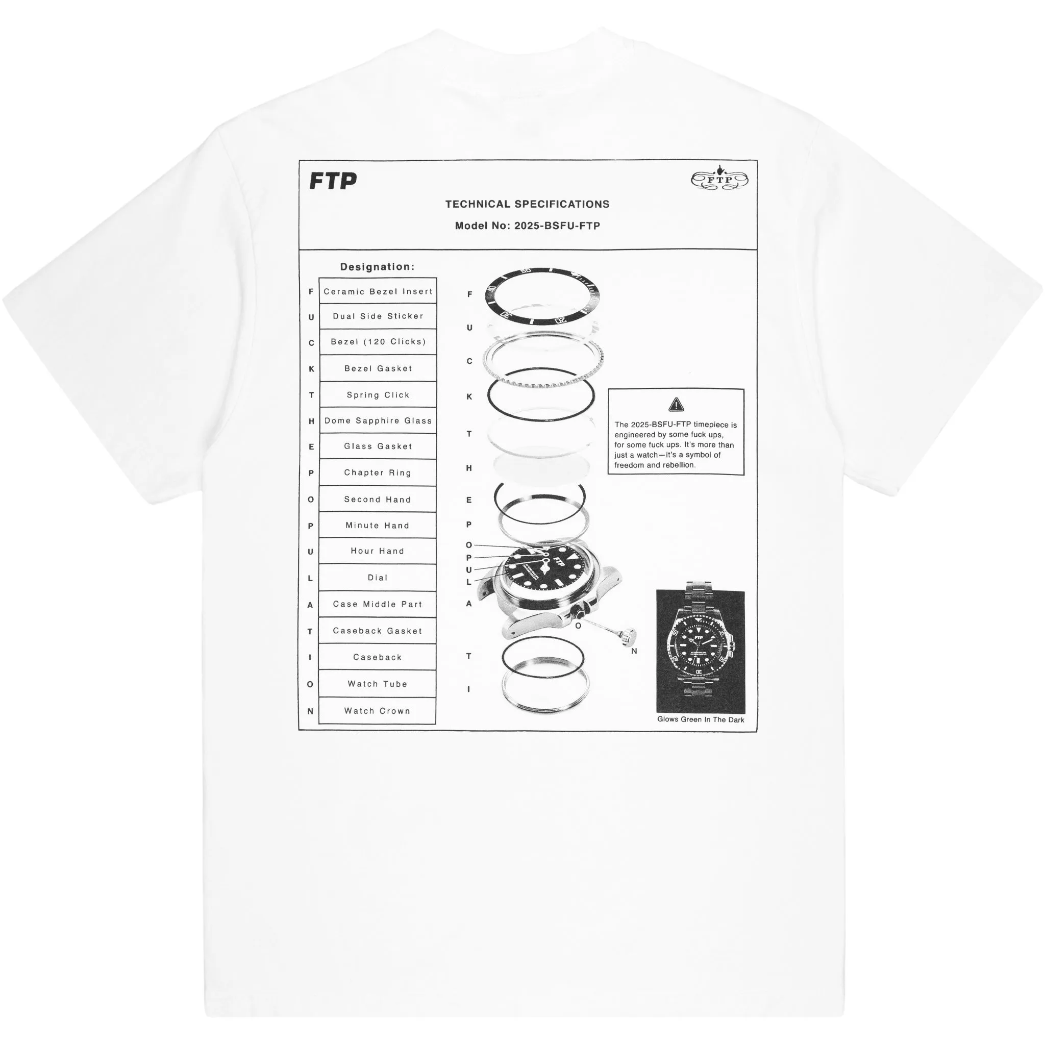 TECHNICAL SPECS TEE(WHITE) sold by FTP product image thumbnail 2