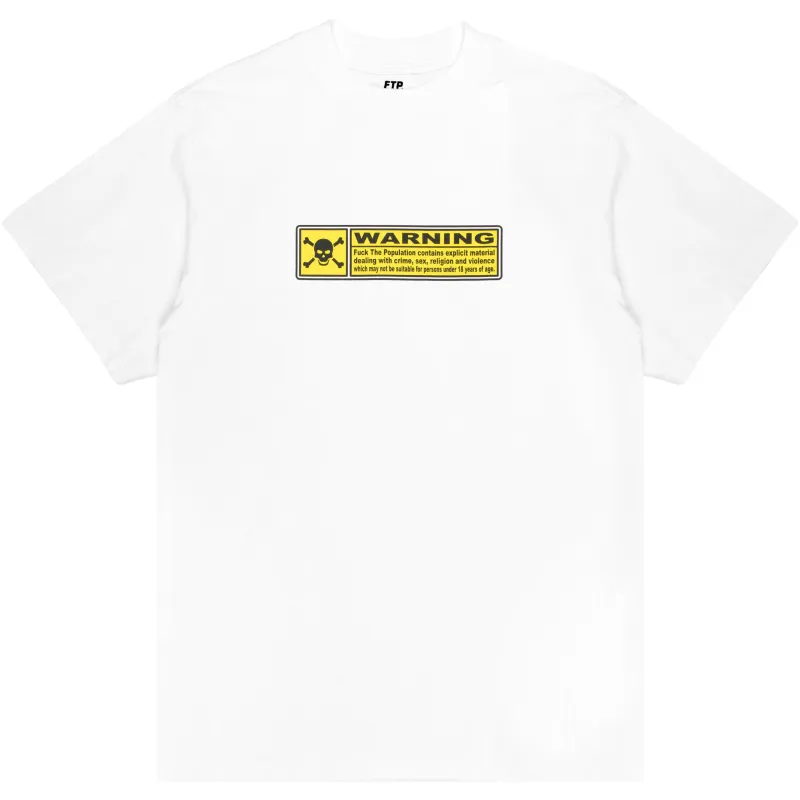 WARNING TEE(WHITE) made by FTP