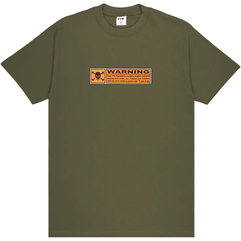 WARNING TEE(OLIVE) made by FTP