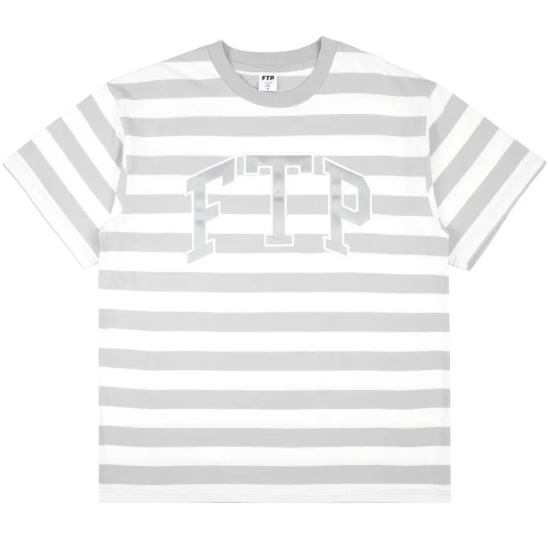 STRIPED ARCH LOGO TEE(GRAY) made by FTP