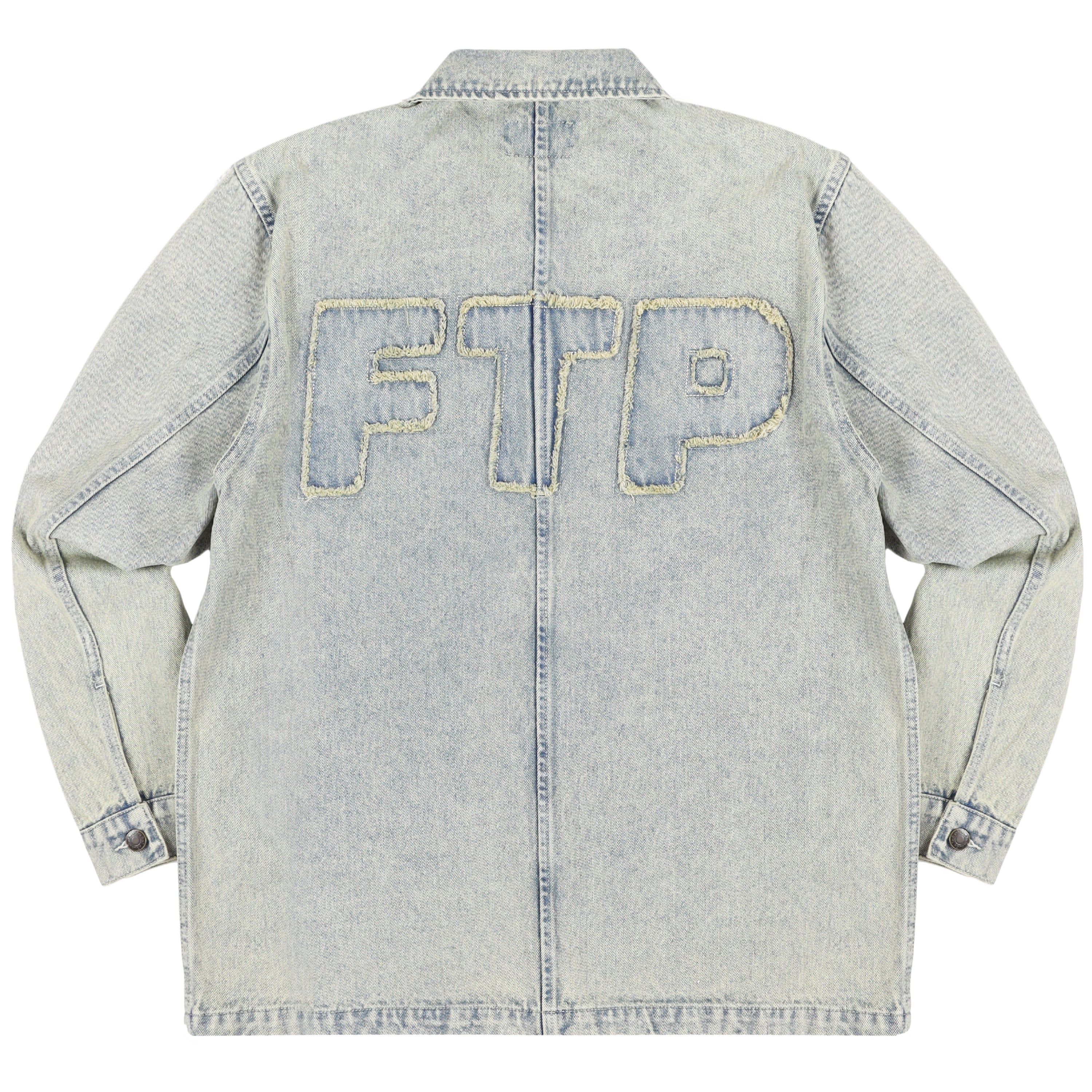 FRAYED DENIM LOGO CHORE JACKET(DIRT WASH) sold by FTP product image thumbnail 2