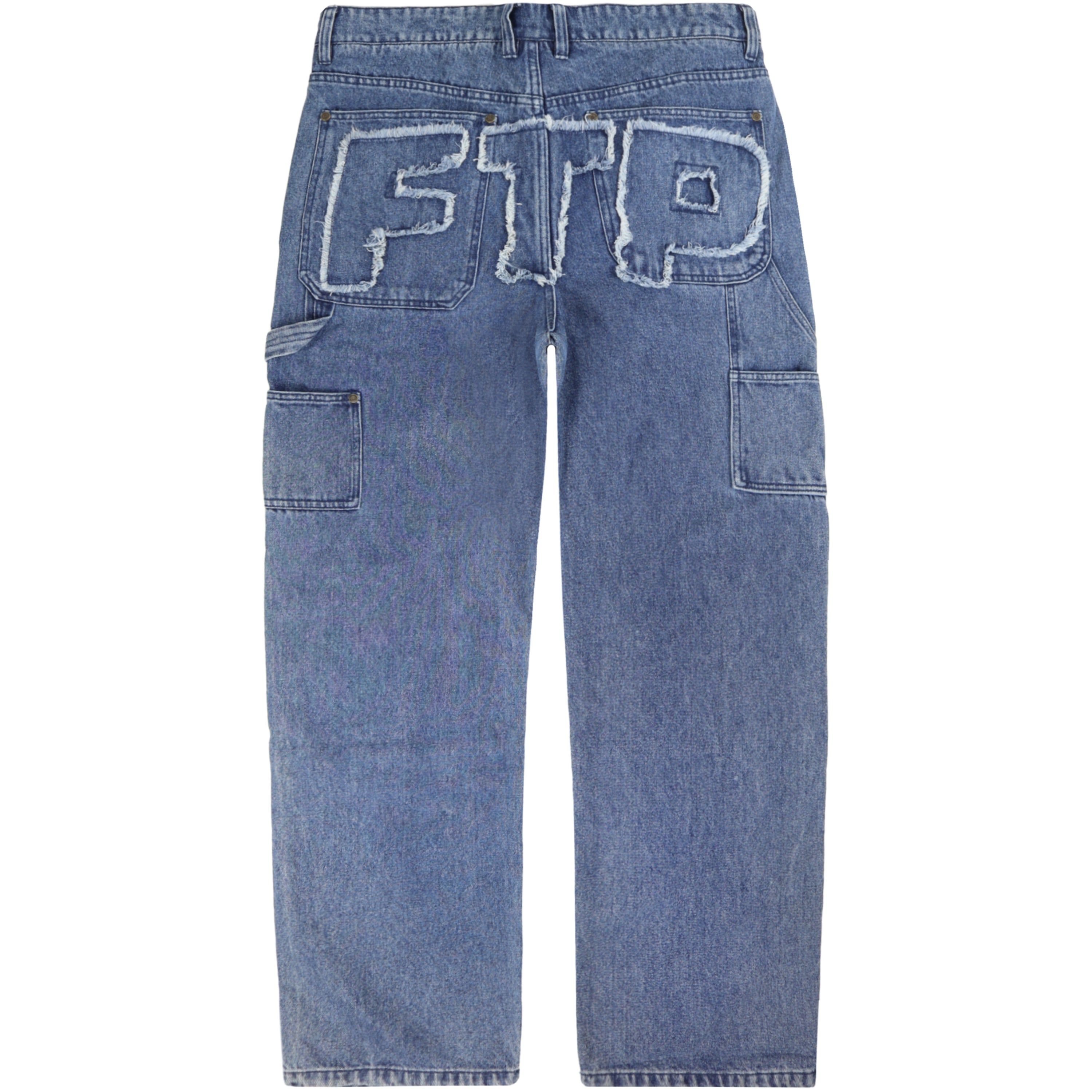 FRAYED DENIM LOGO CARPENTER PANT(WASHED INDIGO) sold by FTP product image thumbnail 2