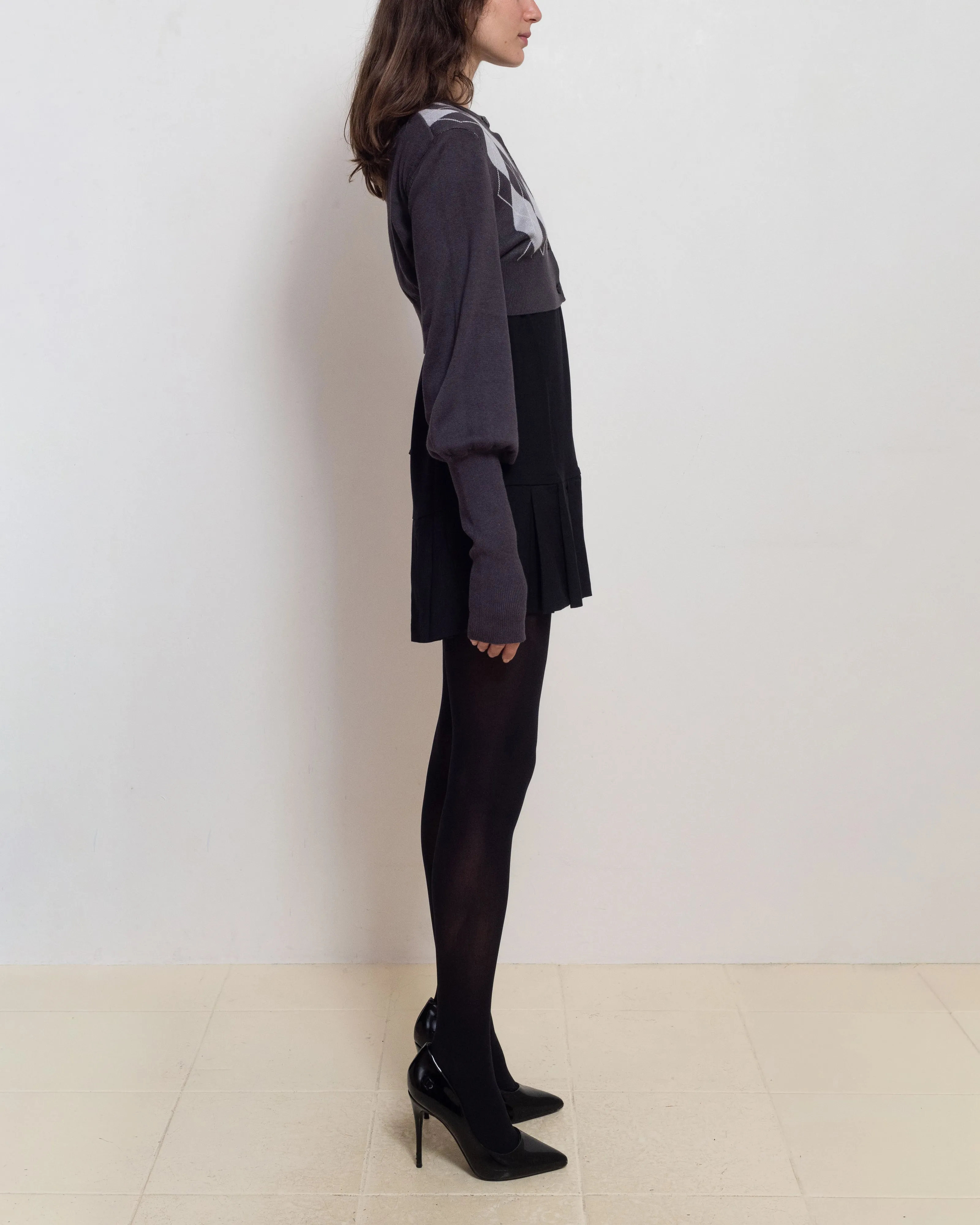 Argyle Bubble Cardigan sold by Cafe Forgot product image thumbnail 4