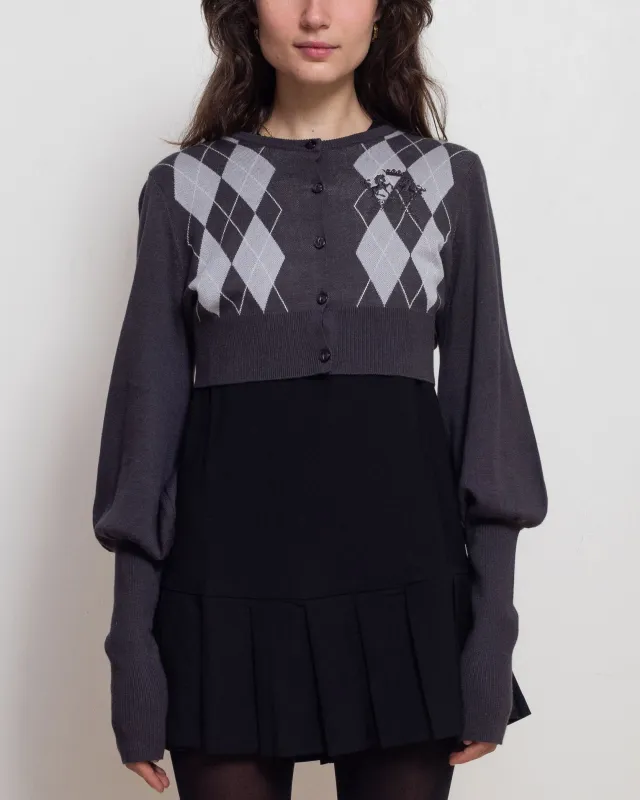 Argyle Bubble Cardigan sold by Cafe Forgot