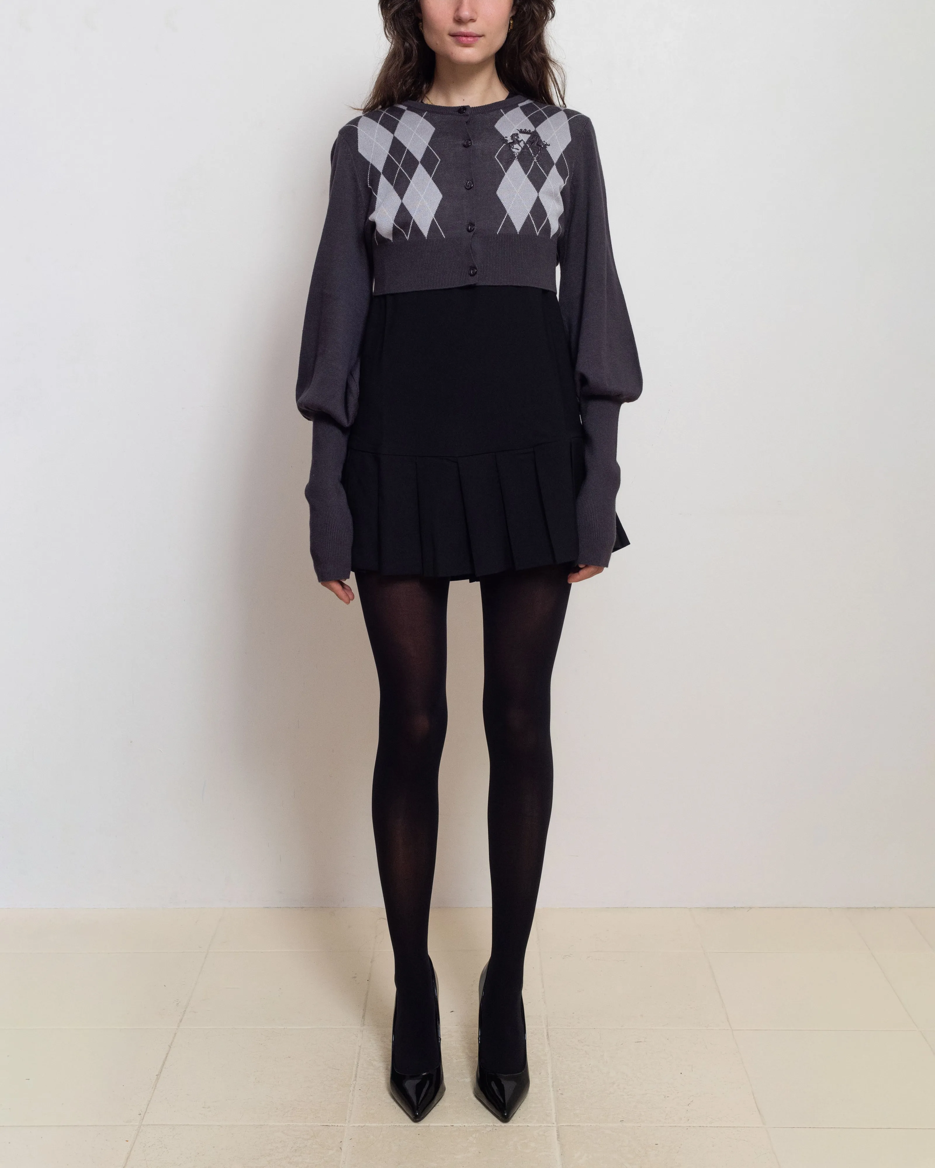 Argyle Bubble Cardigan sold by Cafe Forgot product image thumbnail 2