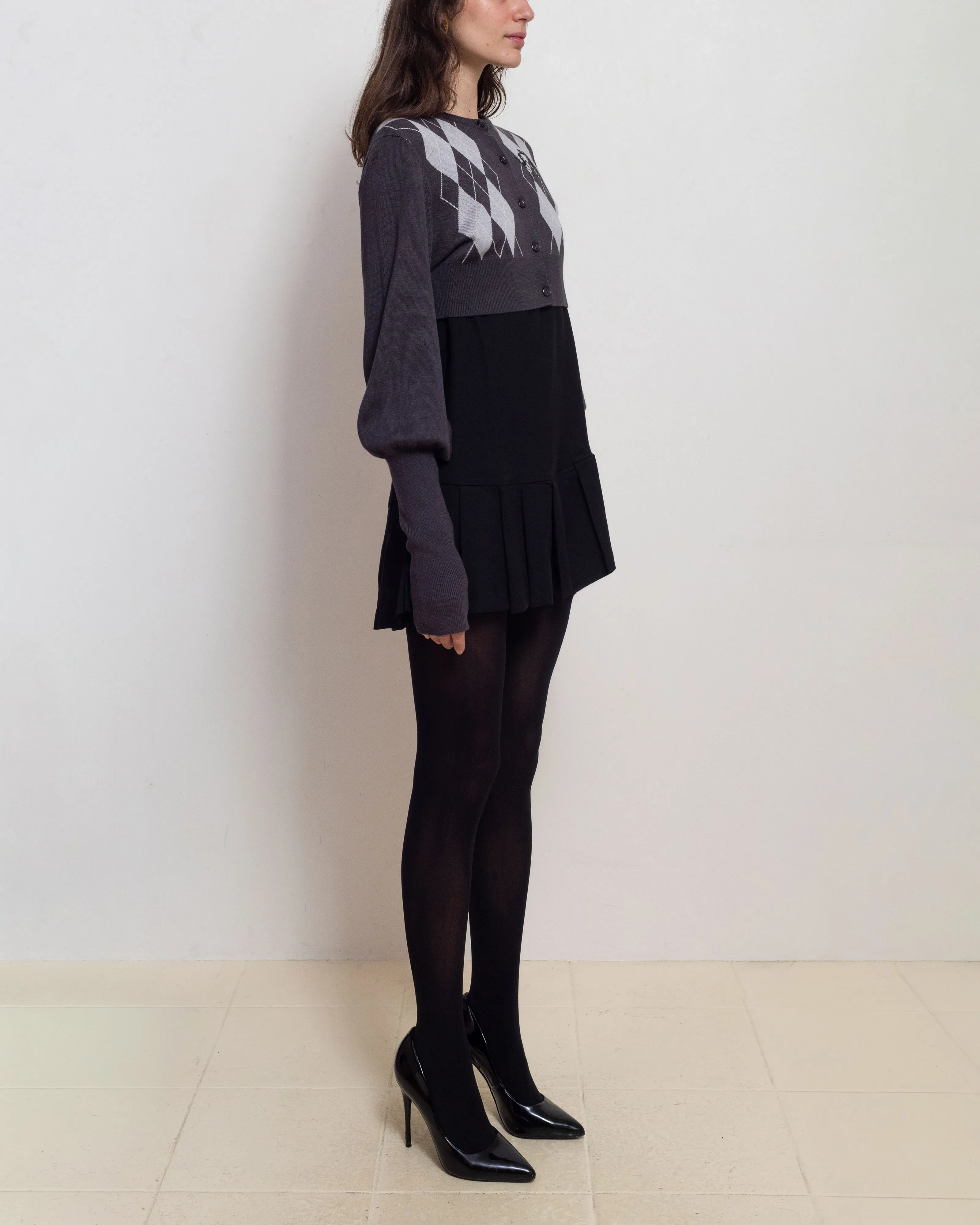 Argyle Bubble Cardigan sold by Cafe Forgot product image thumbnail 3