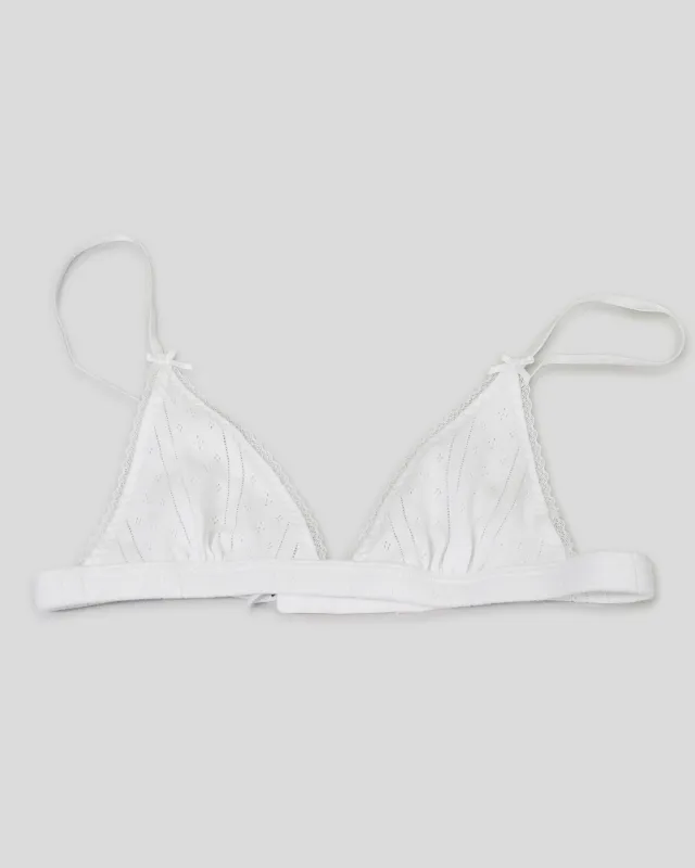 The Triangle Bralette in White made by Cou Cou Intimates
