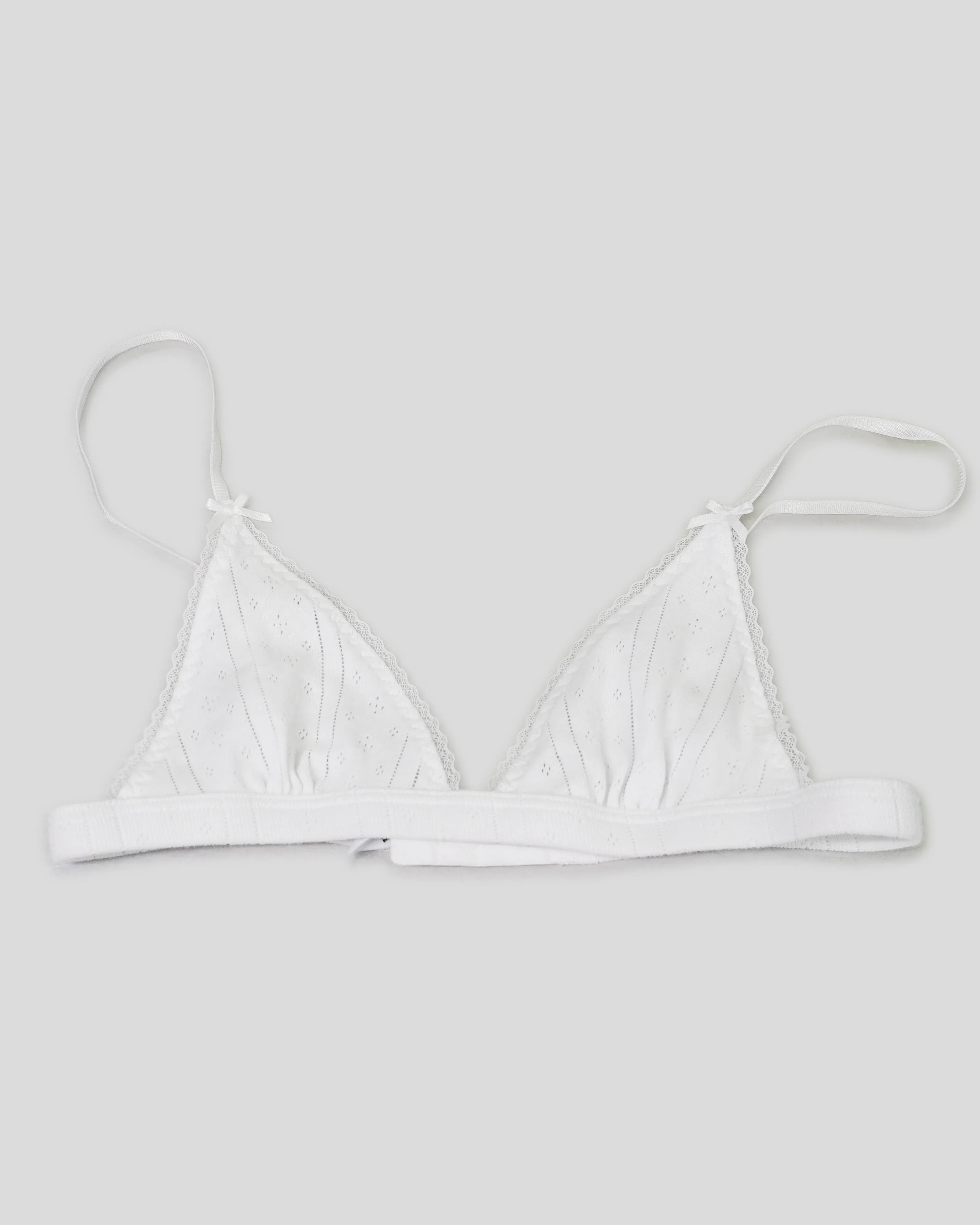 The Triangle Bralette in White sold by Cafe Forgot