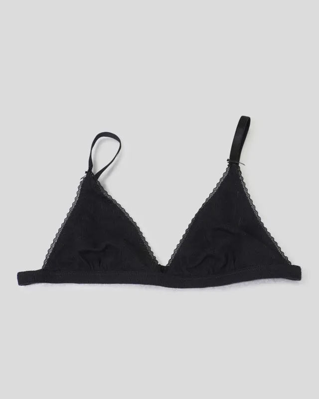 The Triangle Bralette in Black made by Cou Cou Intimates