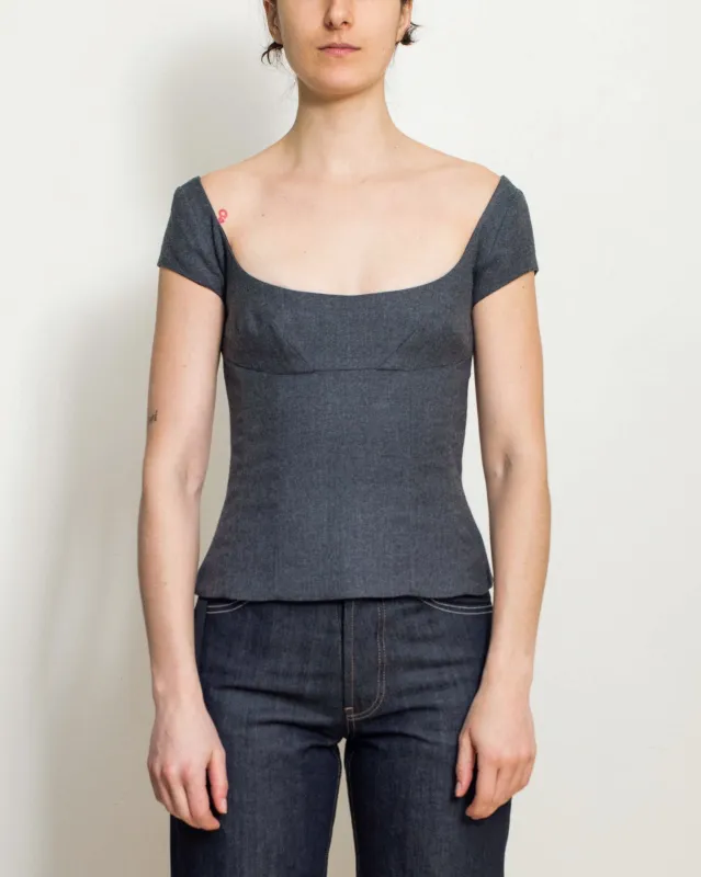Grey Melange Corselette Top made by All is a Gentle Spring