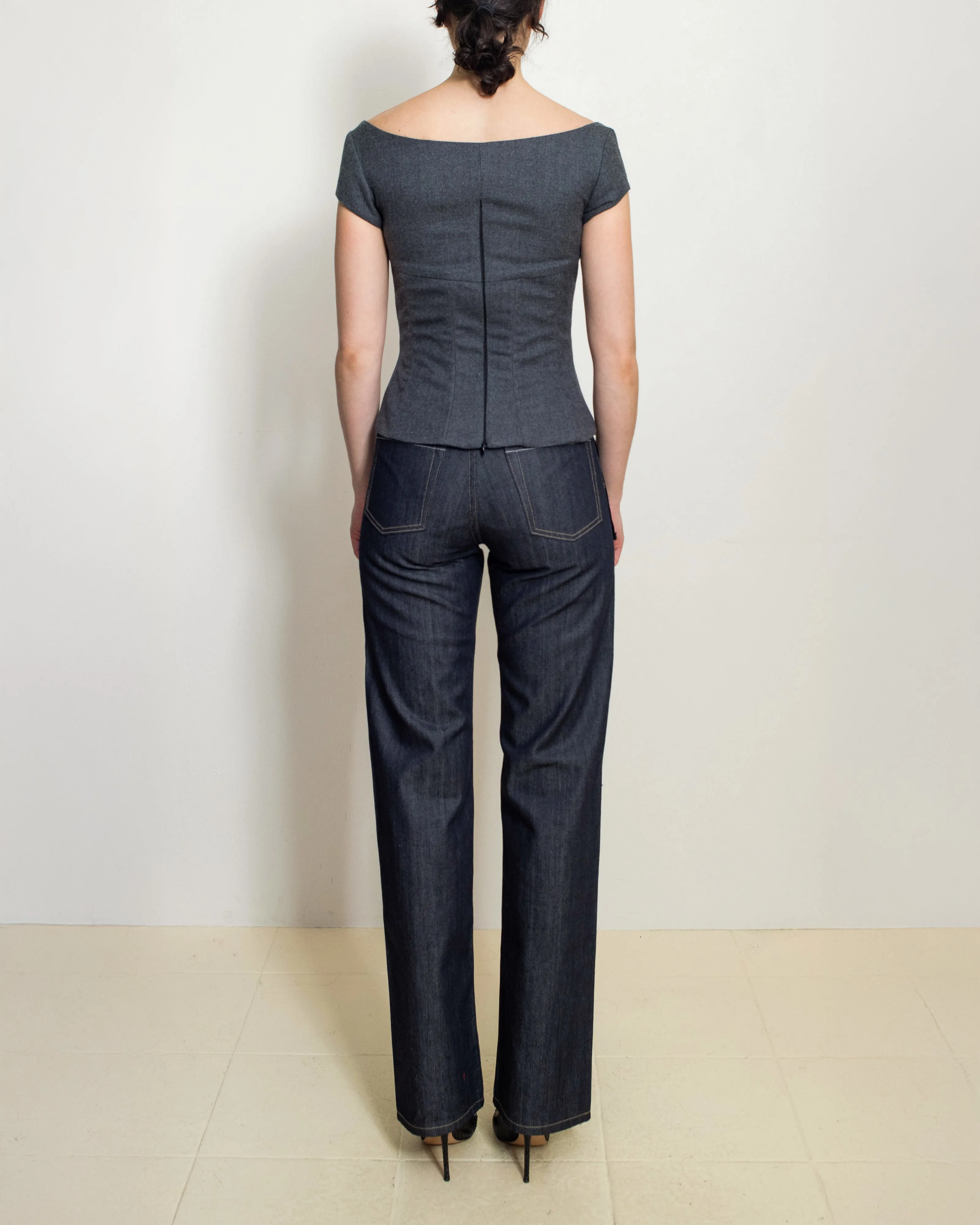 Grey Melange Corselette Top sold by Cafe Forgot product image thumbnail 5