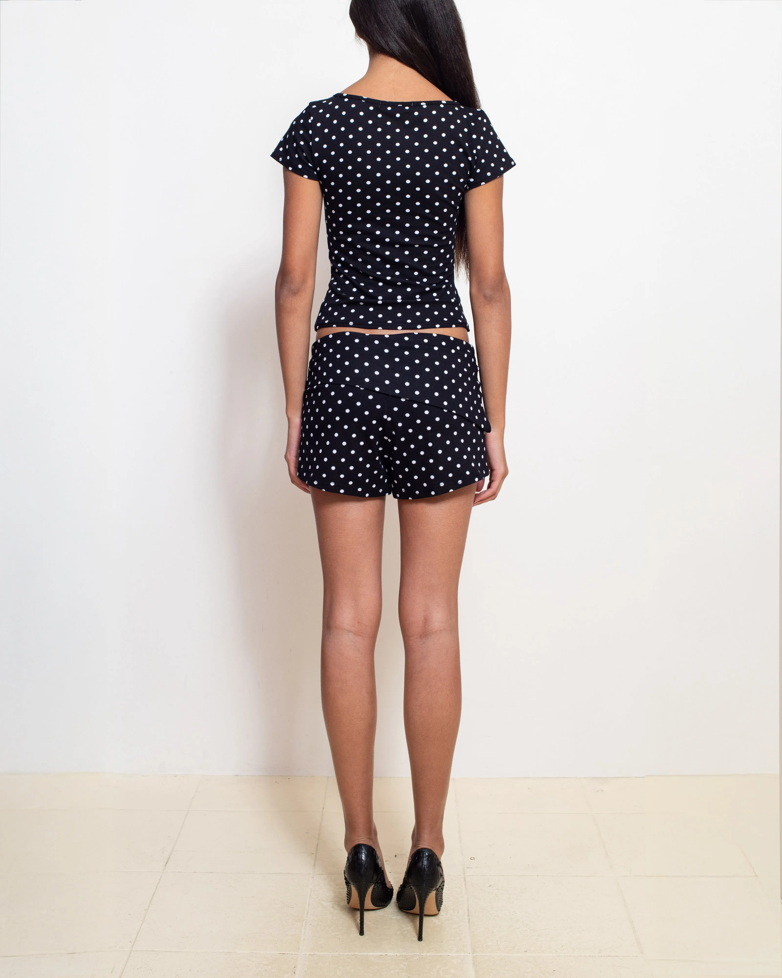 Black Polka Dot Thalia Shorts sold by Cafe Forgot product image thumbnail 5