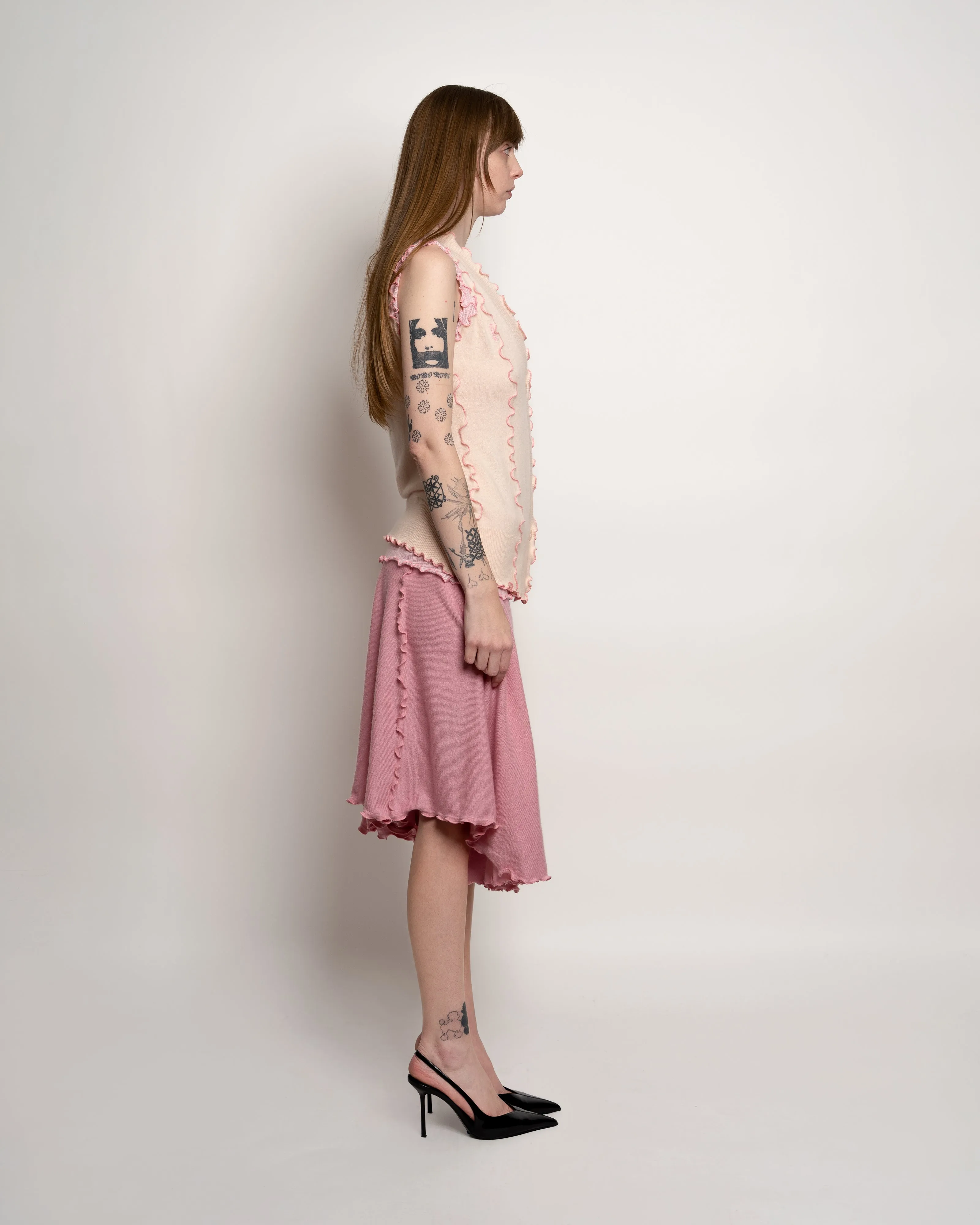 Pink Button Down Vest sold by Cafe Forgot product image thumbnail 3