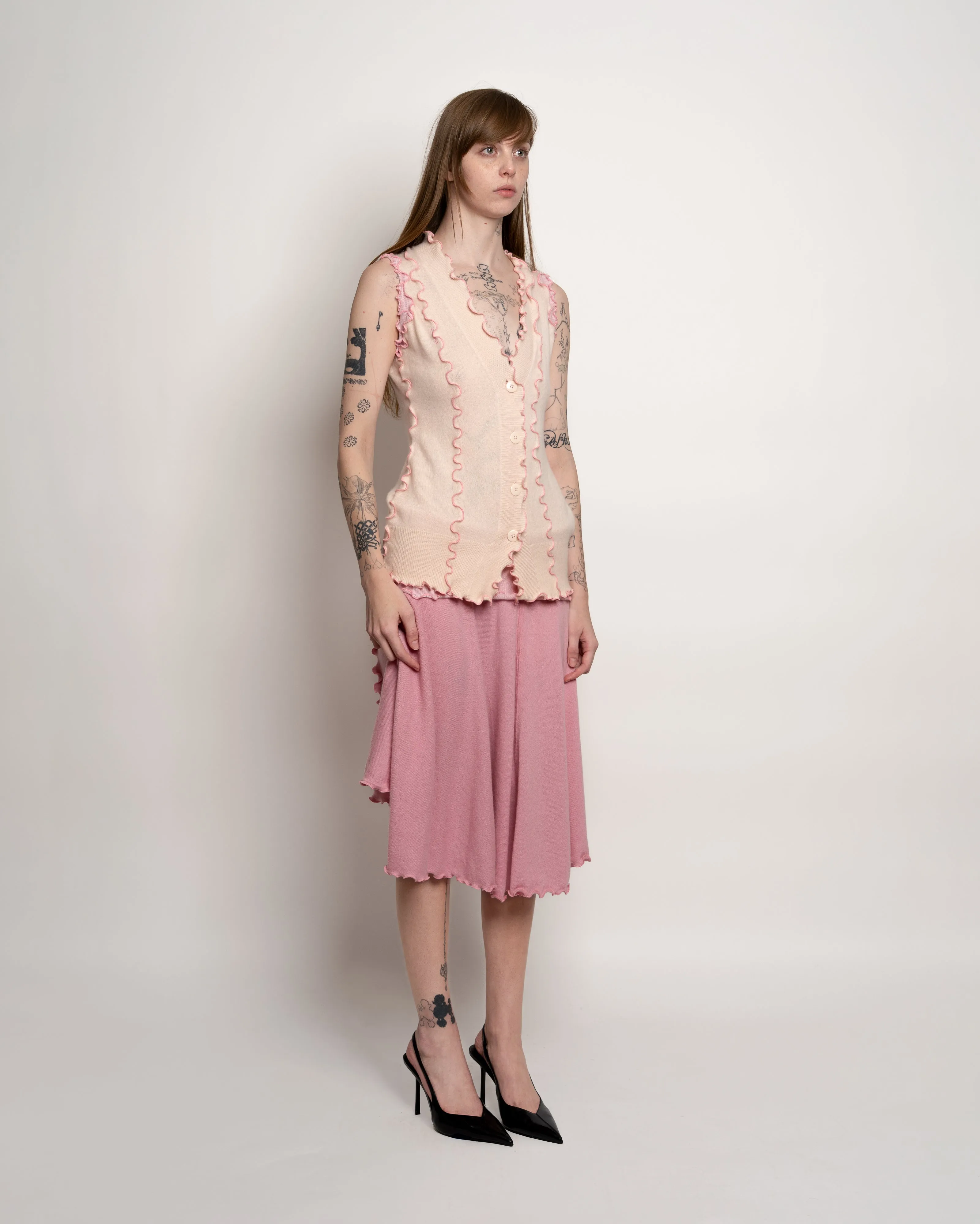 Pink Button Down Vest sold by Cafe Forgot product image thumbnail 2