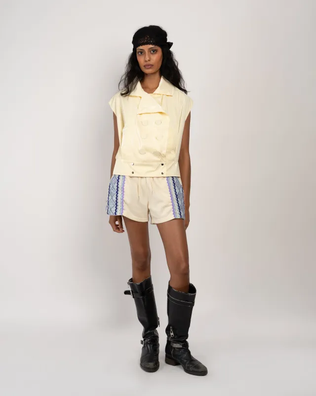 White Deco Shorts made by Anna Sui