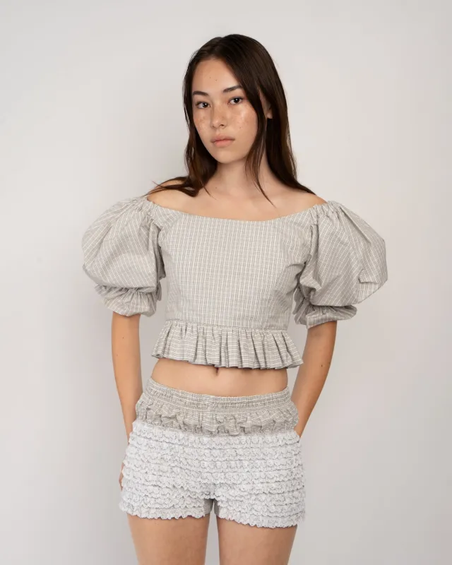 Party Top in Plaid Cotton made by Cafe Forgot