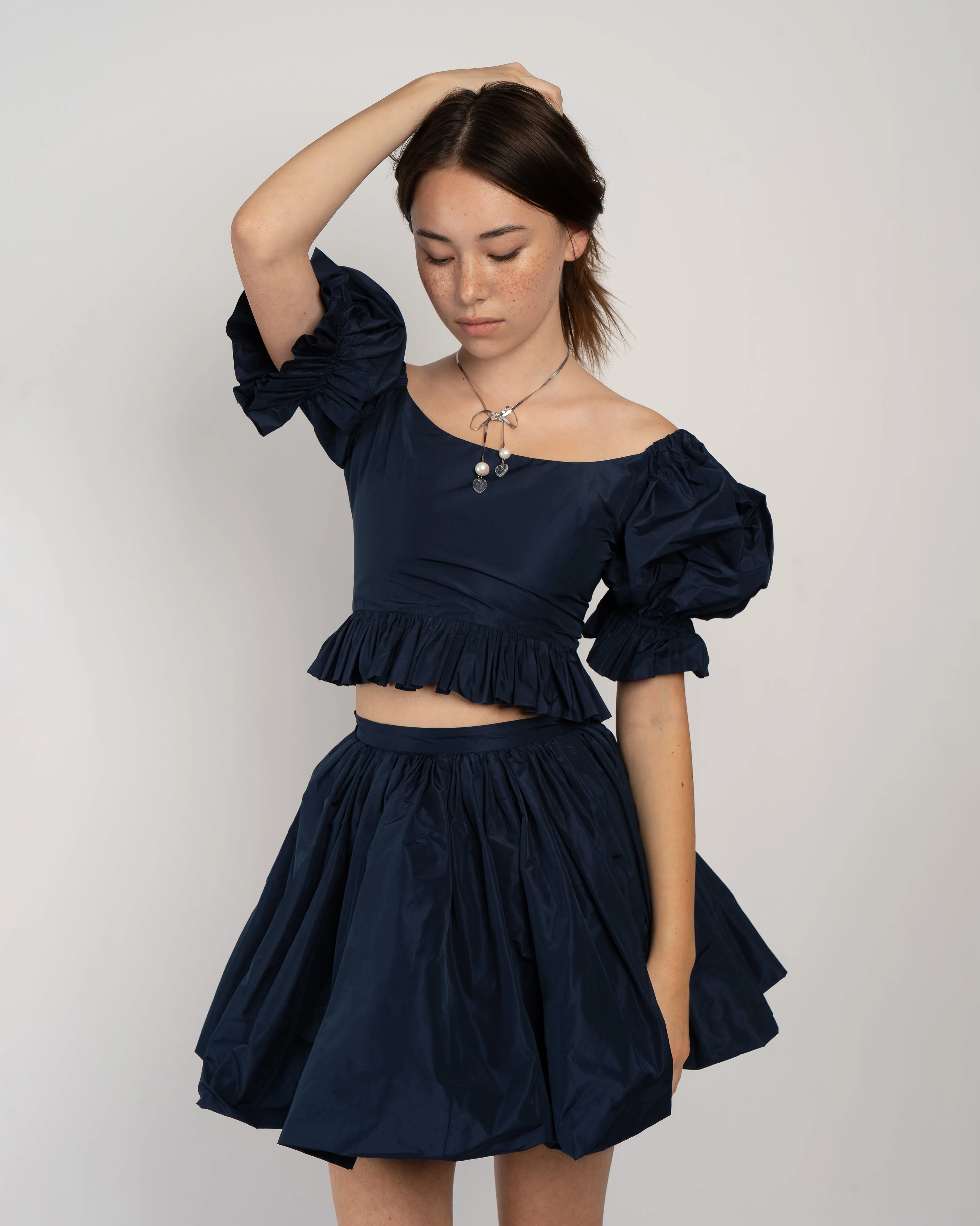 Party Top in Navy Taffeta sold by Cafe Forgot product image thumbnail 2