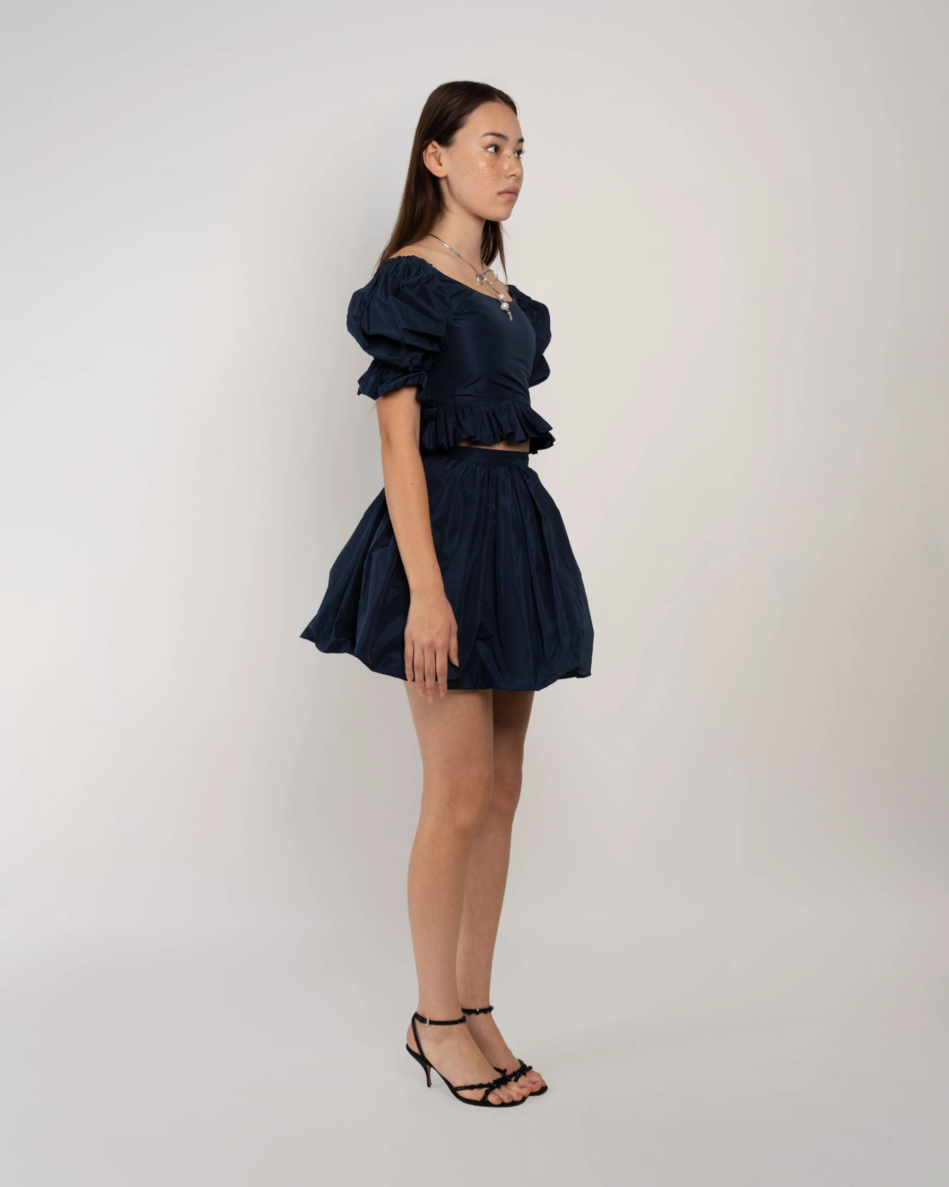Party Top in Navy Taffeta sold by Cafe Forgot product image thumbnail 3