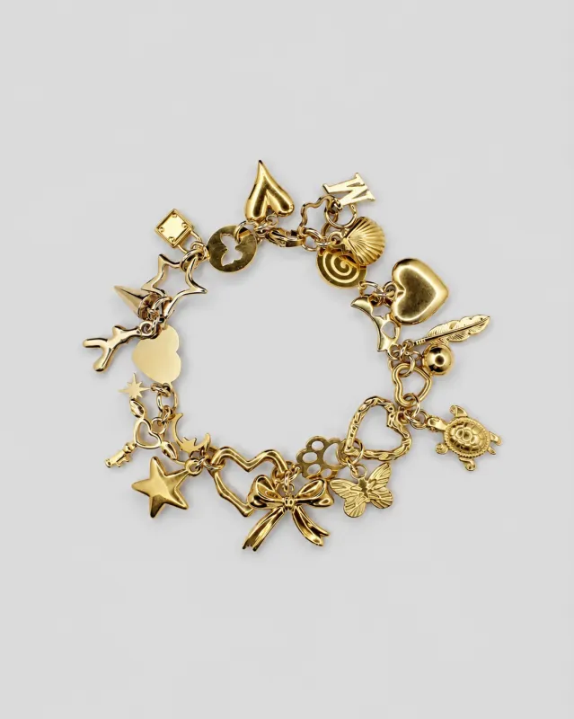 Gold Charm Bracelet made by Cafe Forgot