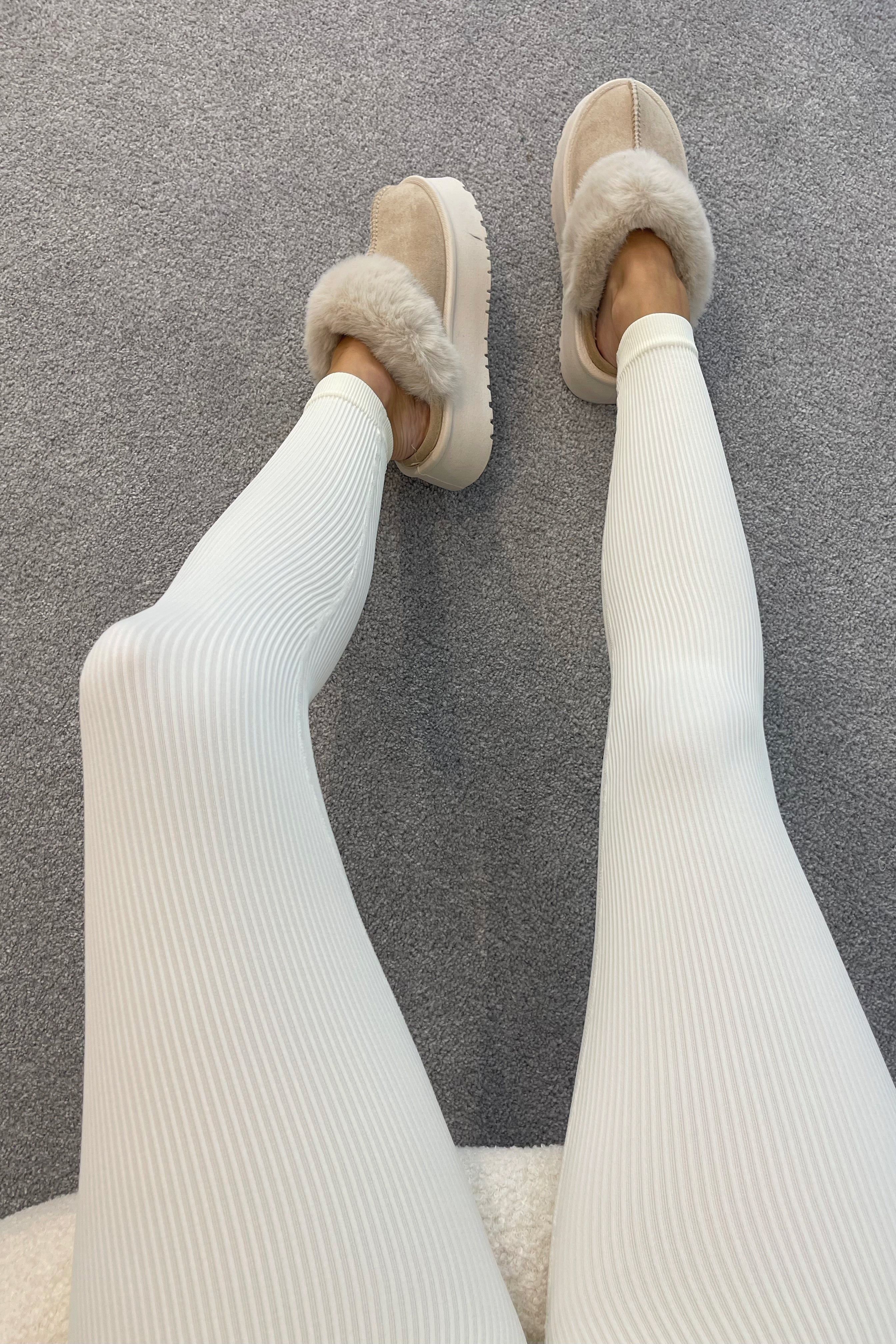 HONEY Cream High Waisted Thick Rib Seamless Leggings sold by Talliah Rose UK