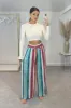 LEXI Striped High Waist & Wide Leg Trousers (Pink/Blue) sold by Talliah Rose UK