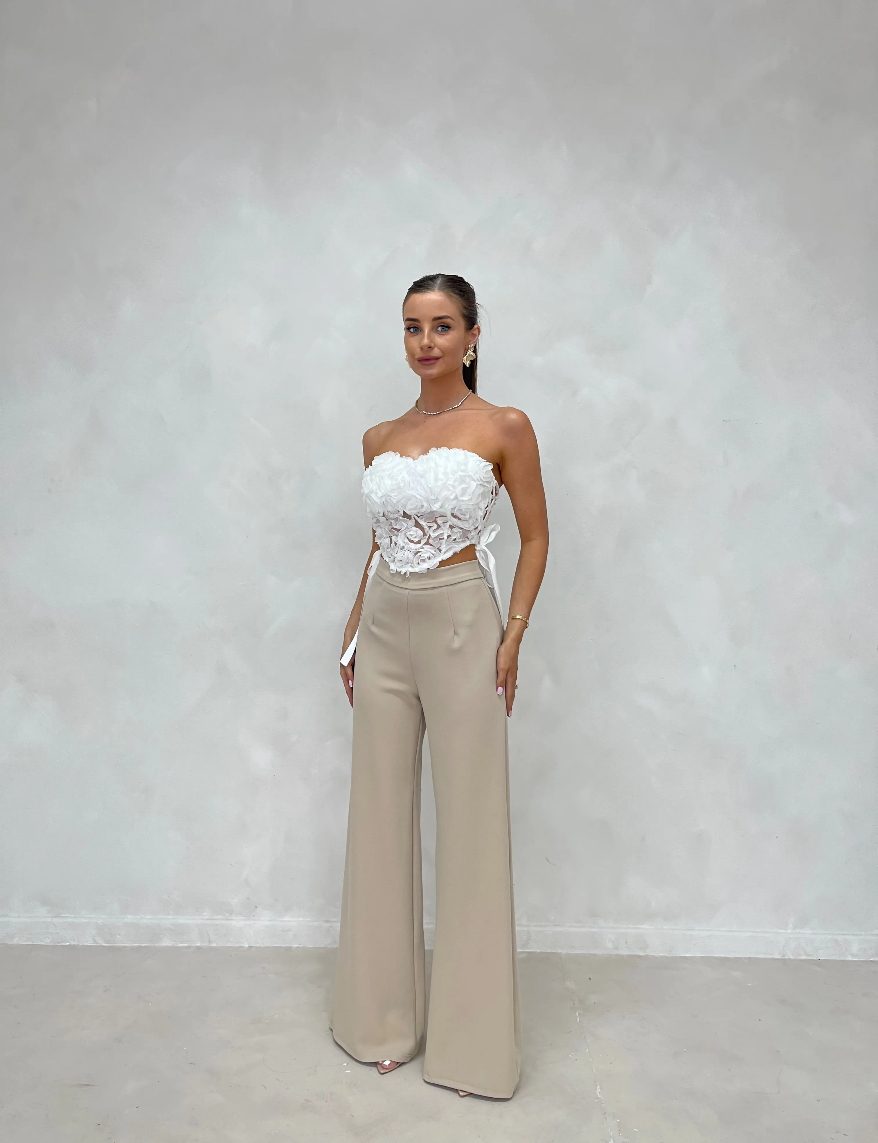 RAE Thick High Waisted Wide Leg Trousers (4 colours) sold by Talliah Rose UK product image thumbnail 3