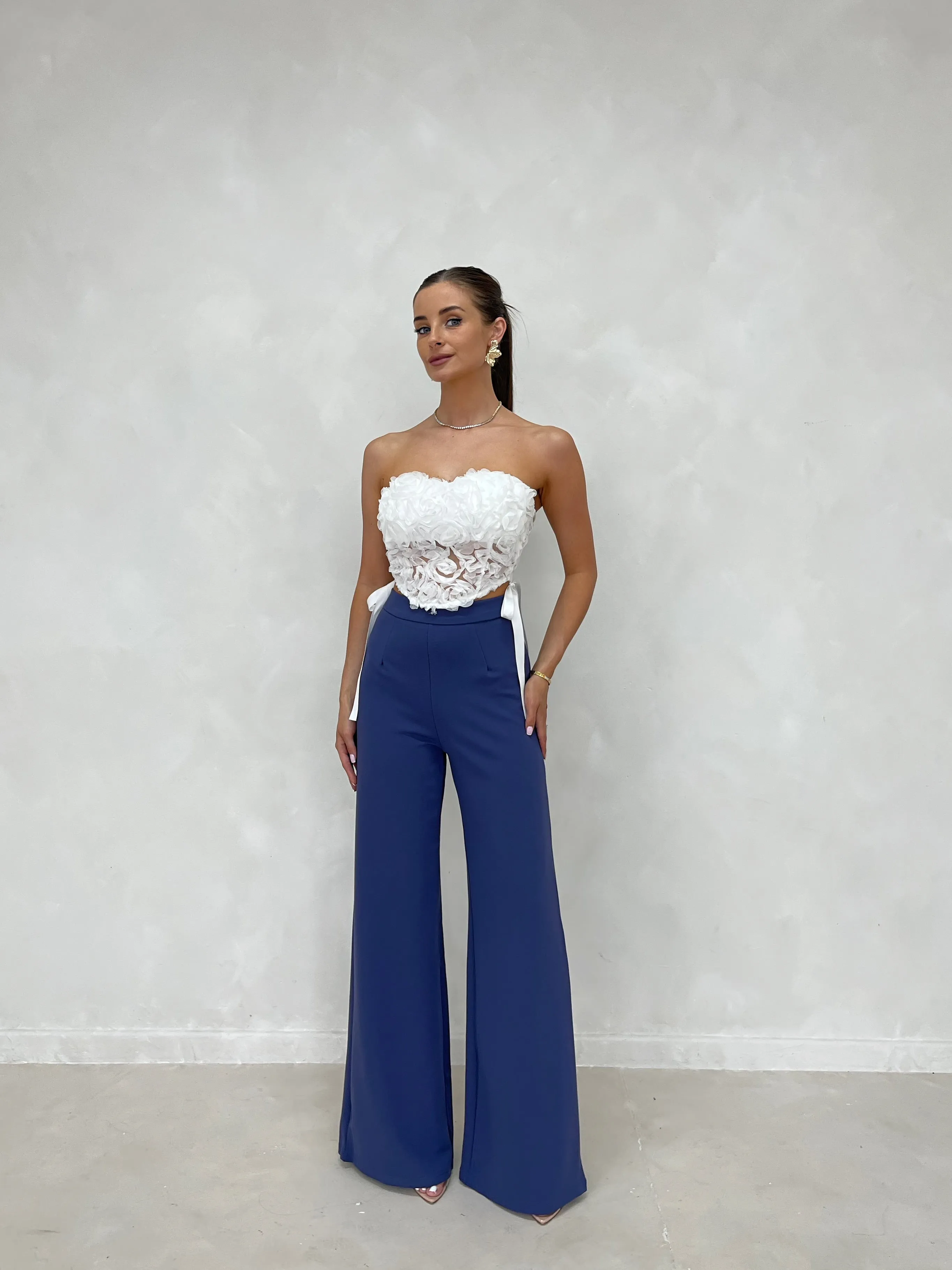 RAE Thick High Waisted Wide Leg Trousers (4 colours) sold by Talliah Rose UK product image thumbnail 2