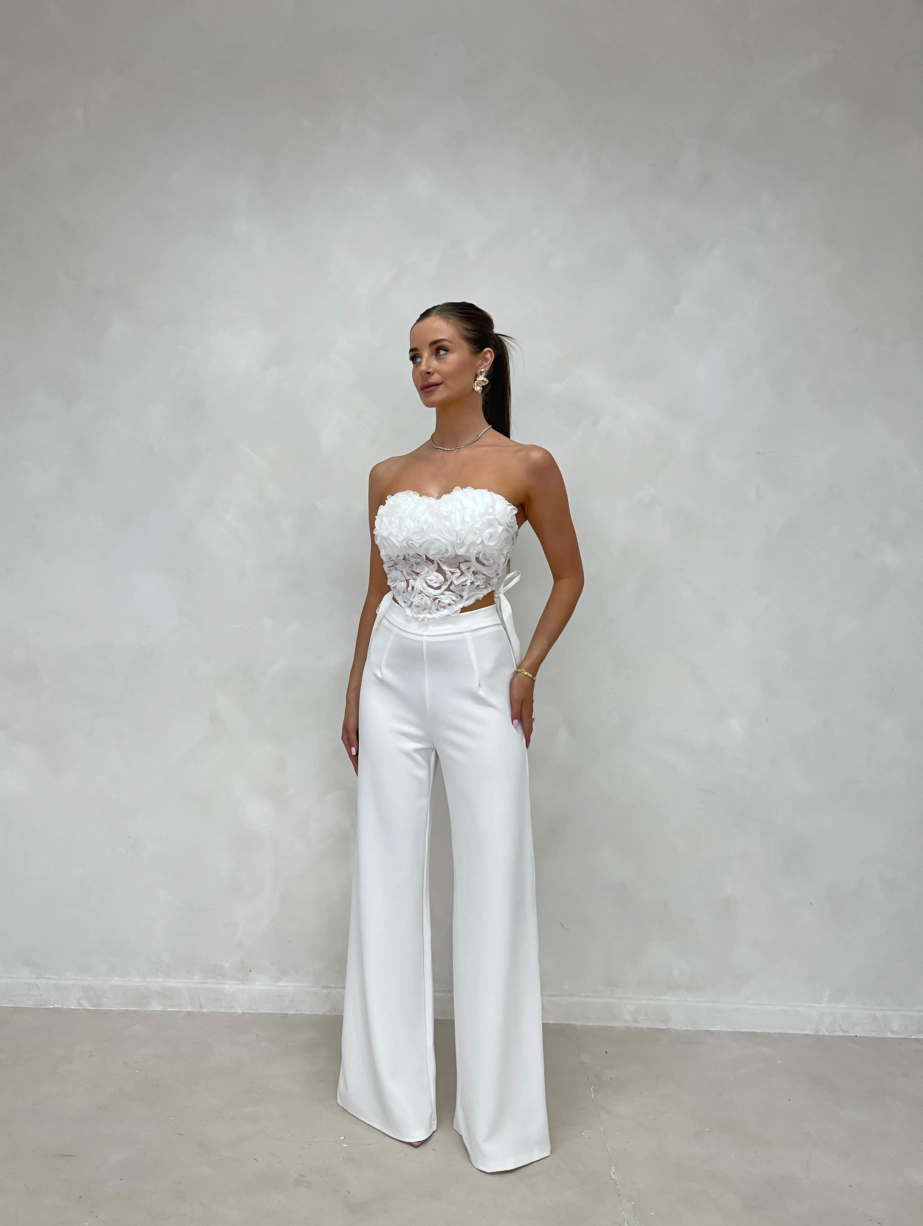 RAE Thick High Waisted Wide Leg Trousers (4 colours) sold by Talliah Rose UK product image thumbnail 4