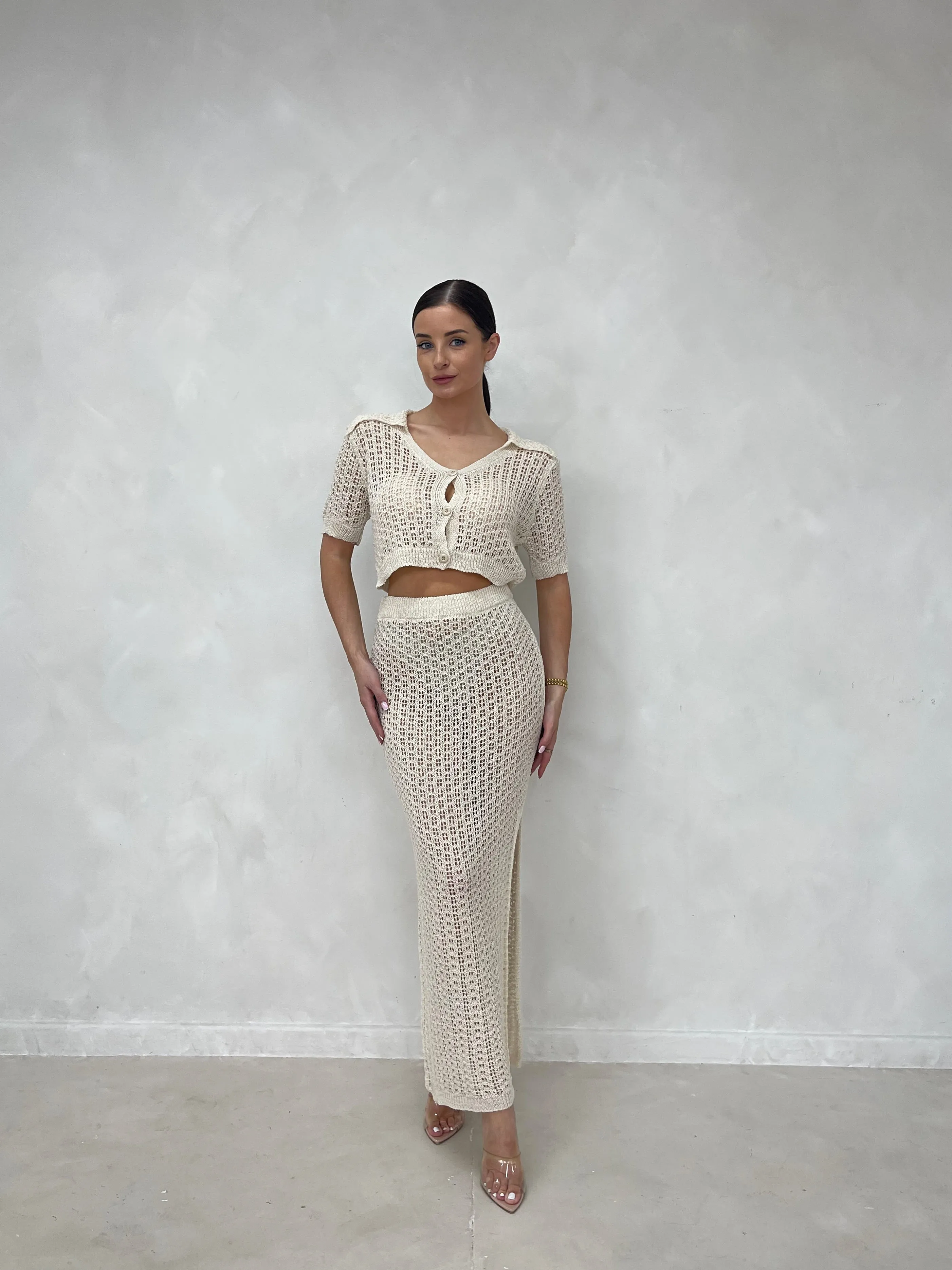 LIZA Knitted Crochet Maxi Co Ord (3 colours) sold by Talliah Rose UK product image thumbnail 2