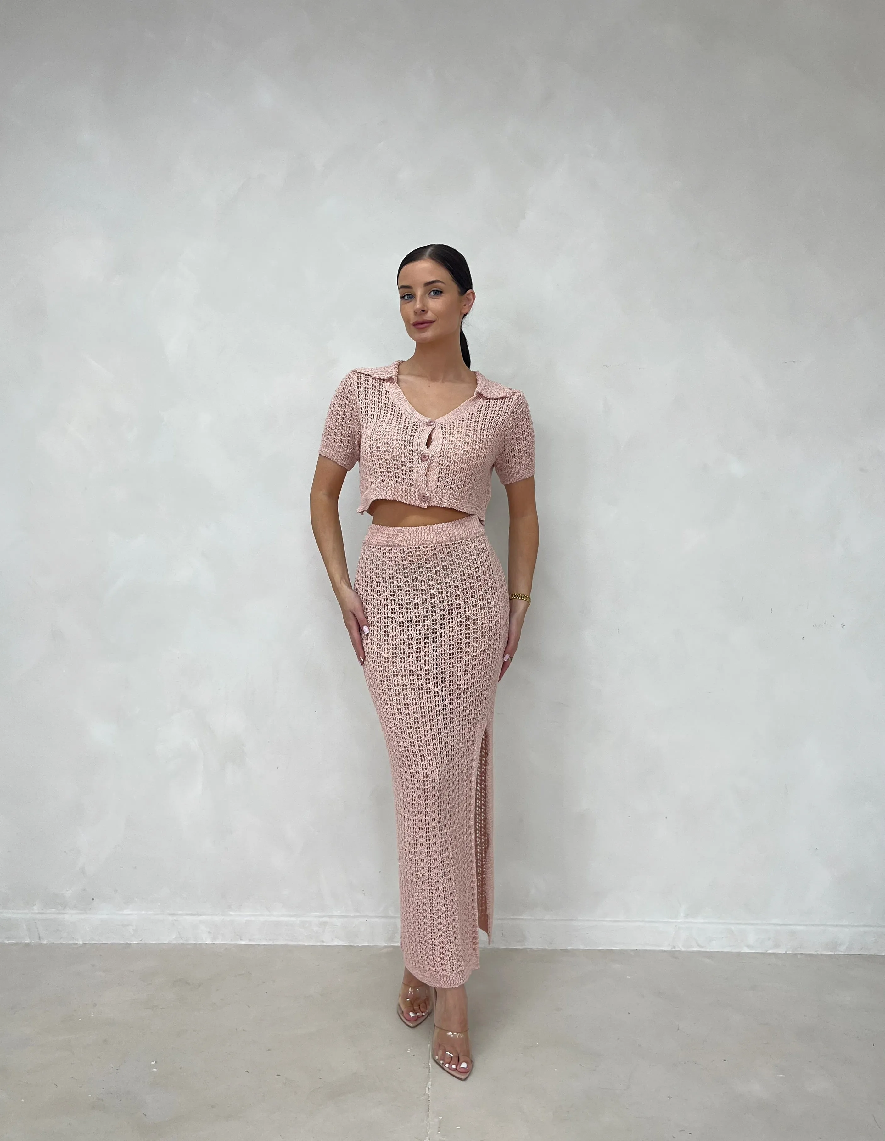 LIZA Knitted Crochet Maxi Co Ord (3 colours) sold by Talliah Rose UK product image thumbnail 3