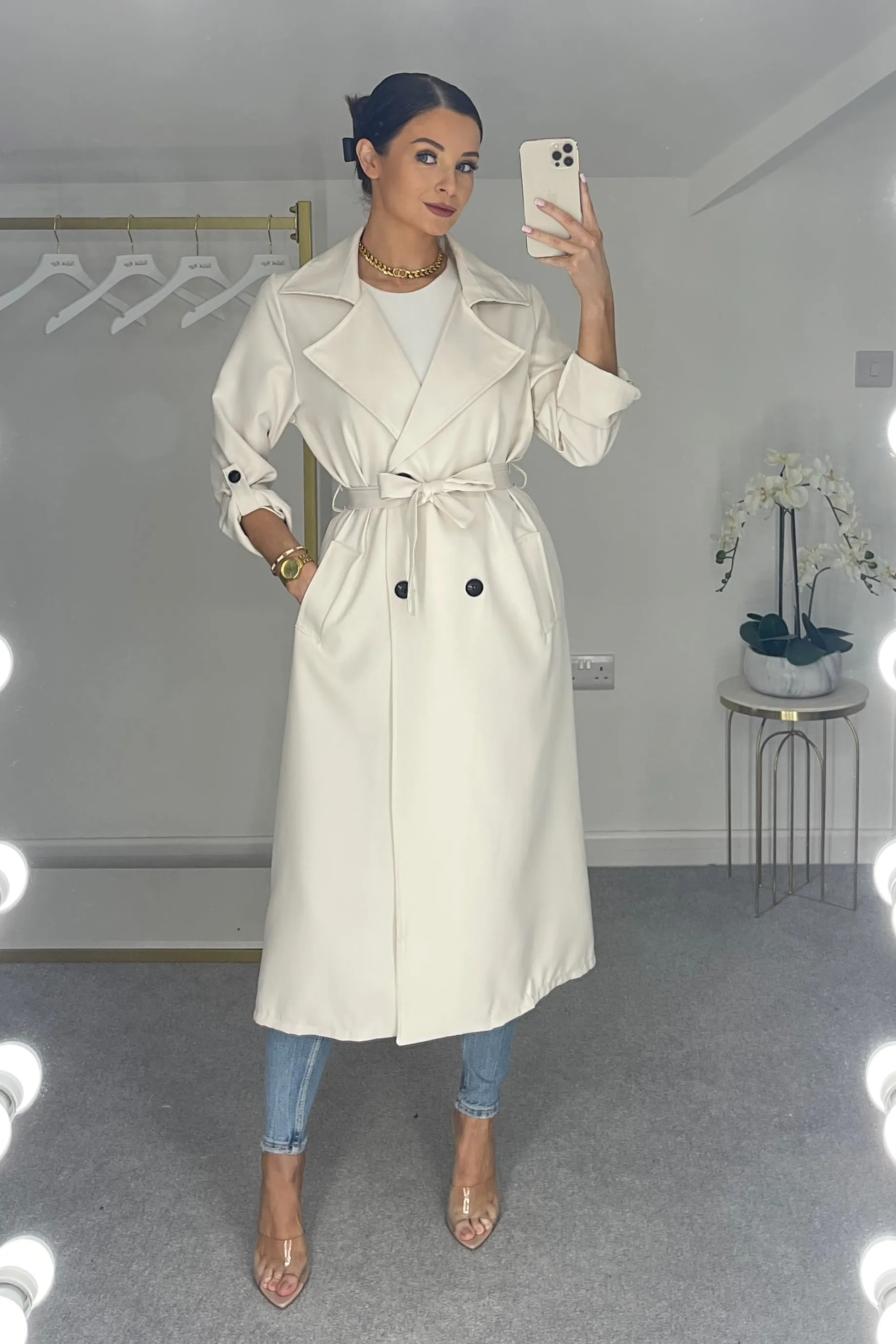 KARA Belted Summer Trench Coat (Light Beige) sold by Talliah Rose UK