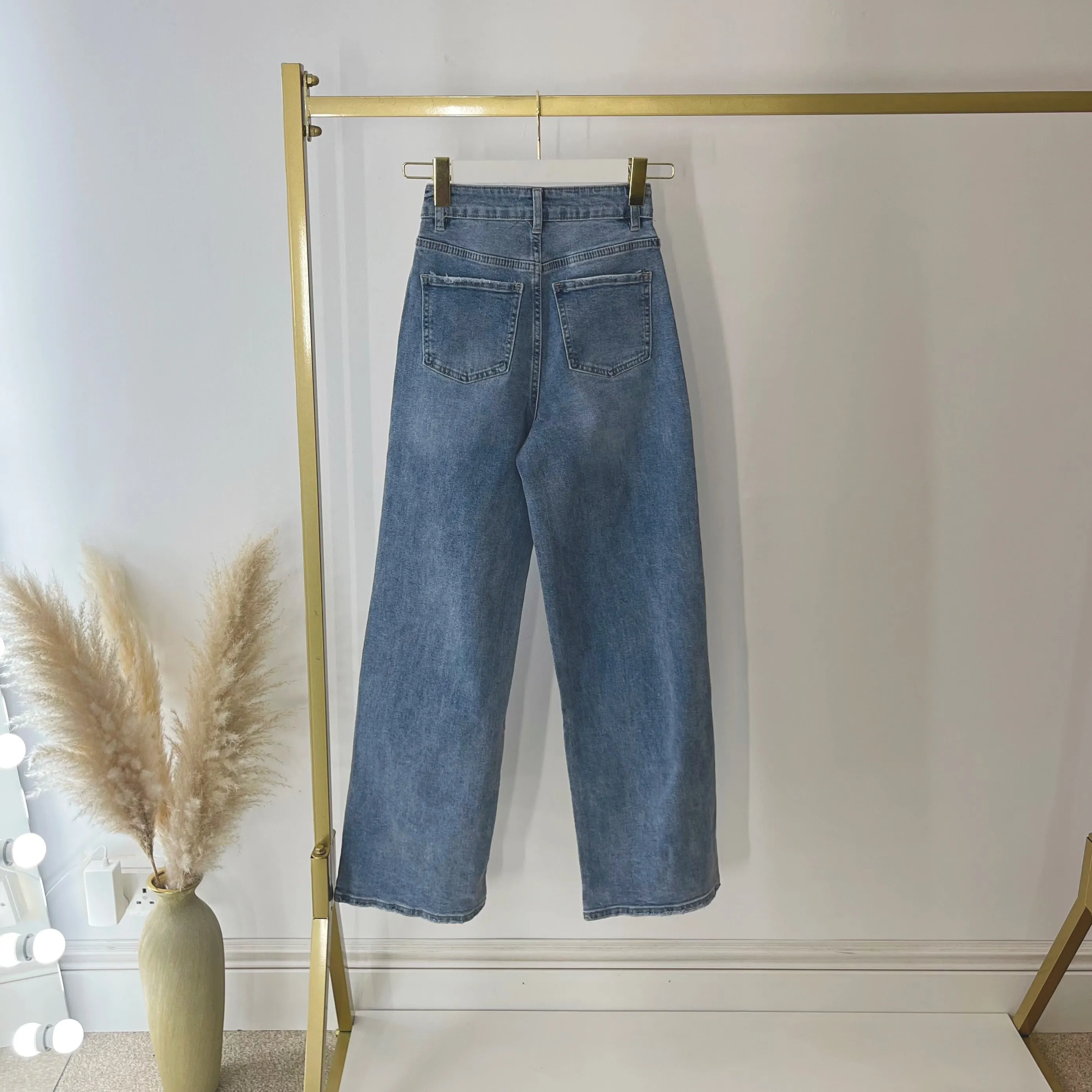 TORI Viral Stretchy Wide Leg High Waisted Dad Fit Jeans sold by Talliah Rose UK product image thumbnail 3