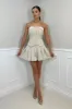 VERITY Soft Tweed Bardot & Pleated Mini Skirt Co Ord in Beige sold by Talliah Rose UK