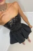 TARA Sequin Puffball Mini Dress in Black sold by Talliah Rose UK