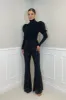 PERI High Waisted Sequin Flair Trousers in Black sold by Talliah Rose UK
