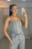 RUBY Premium Diamanté Strip High Waisted Denim Jeans in Grey sold by Talliah Rose UK