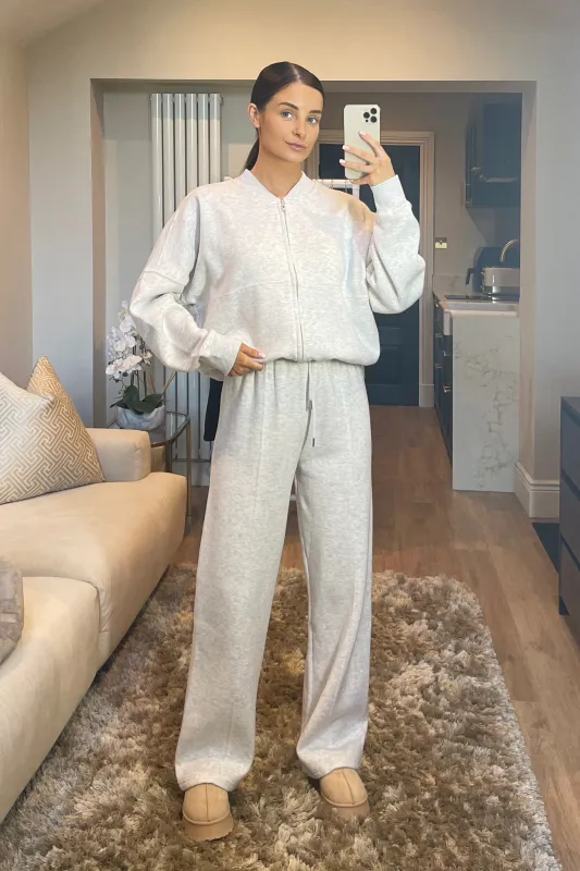 DONNA Oversizes Wide Leg Tracksuit Set in Dove Grey sold by Talliah Rose UK