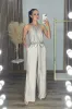 RUTH Straight Leg Linen Feel Jumpsuit in Taupe sold by Talliah Rose UK