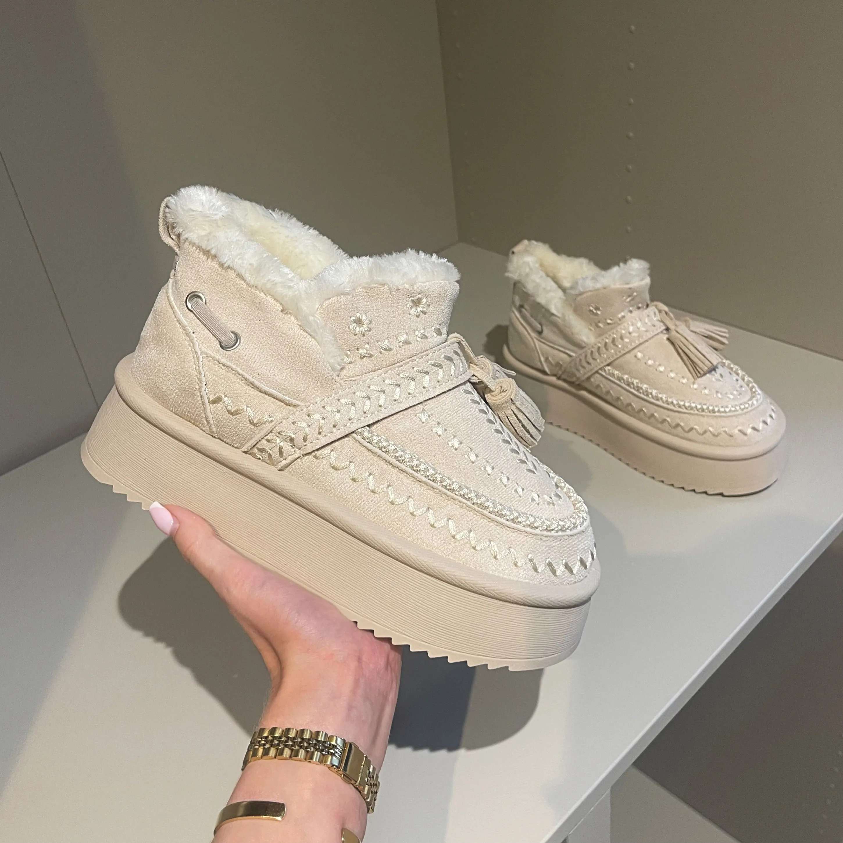 The LUNA Boots | Beige *sizing up is advised* sold by Talliah Rose UK