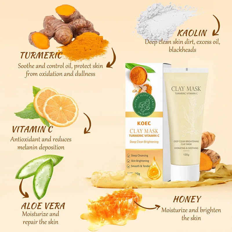 The KOEC Turmeric Clay Mask | 120g sold by Talliah Rose UK product image thumbnail 3
