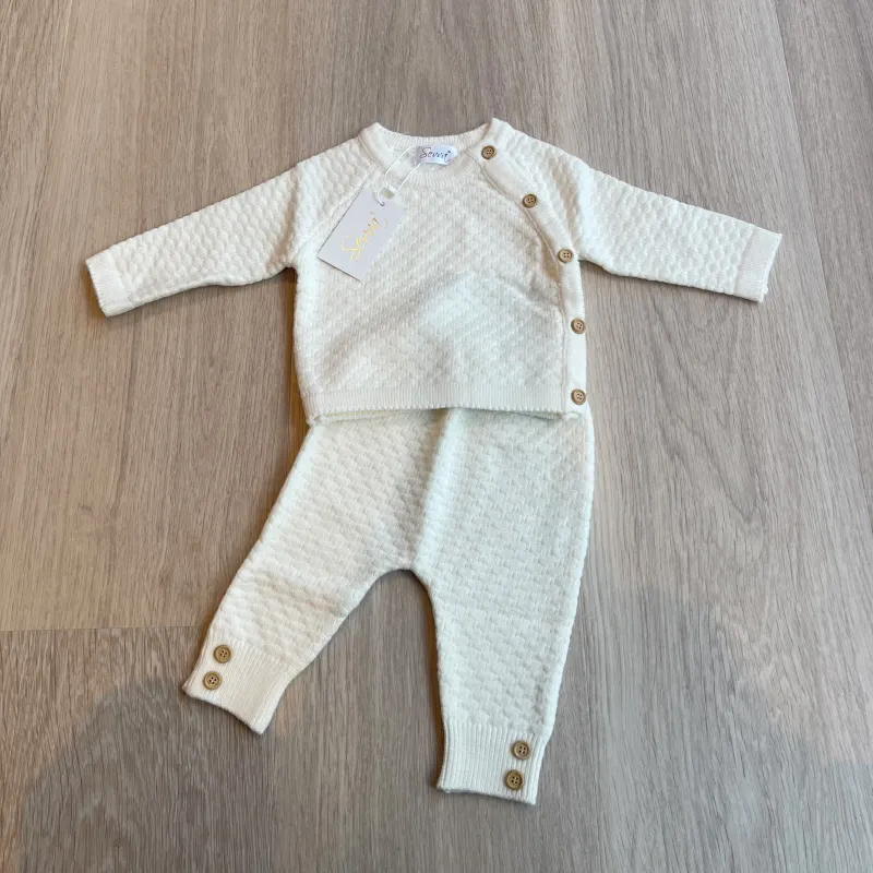 RIVER Soft Knitted Two Piece Set in Cream sold by Talliah Rose UK