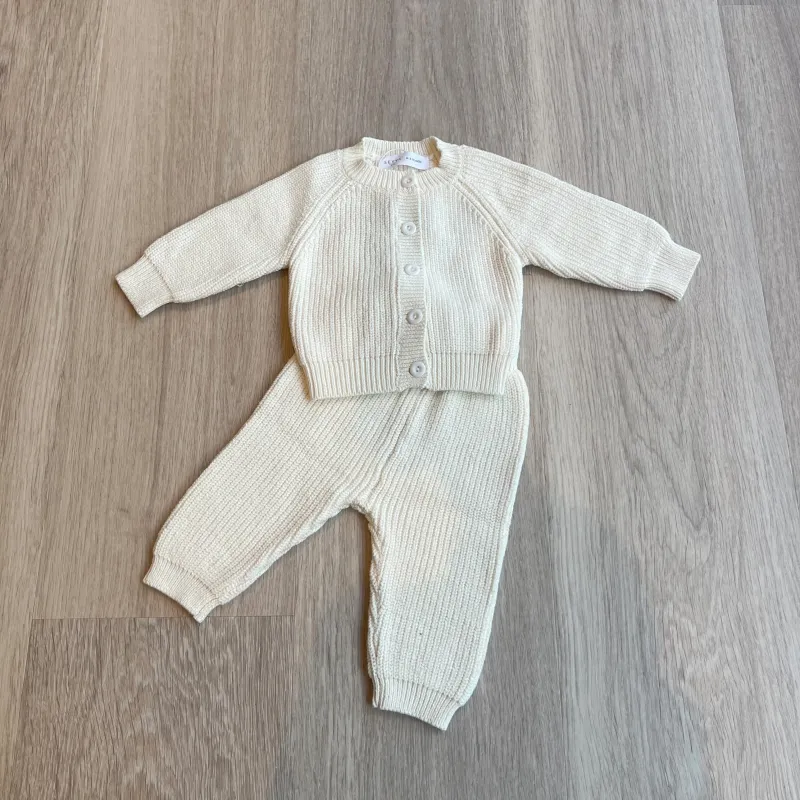 ASPEN Soft Knitted Two Piece Set in Cream sold by Talliah Rose UK