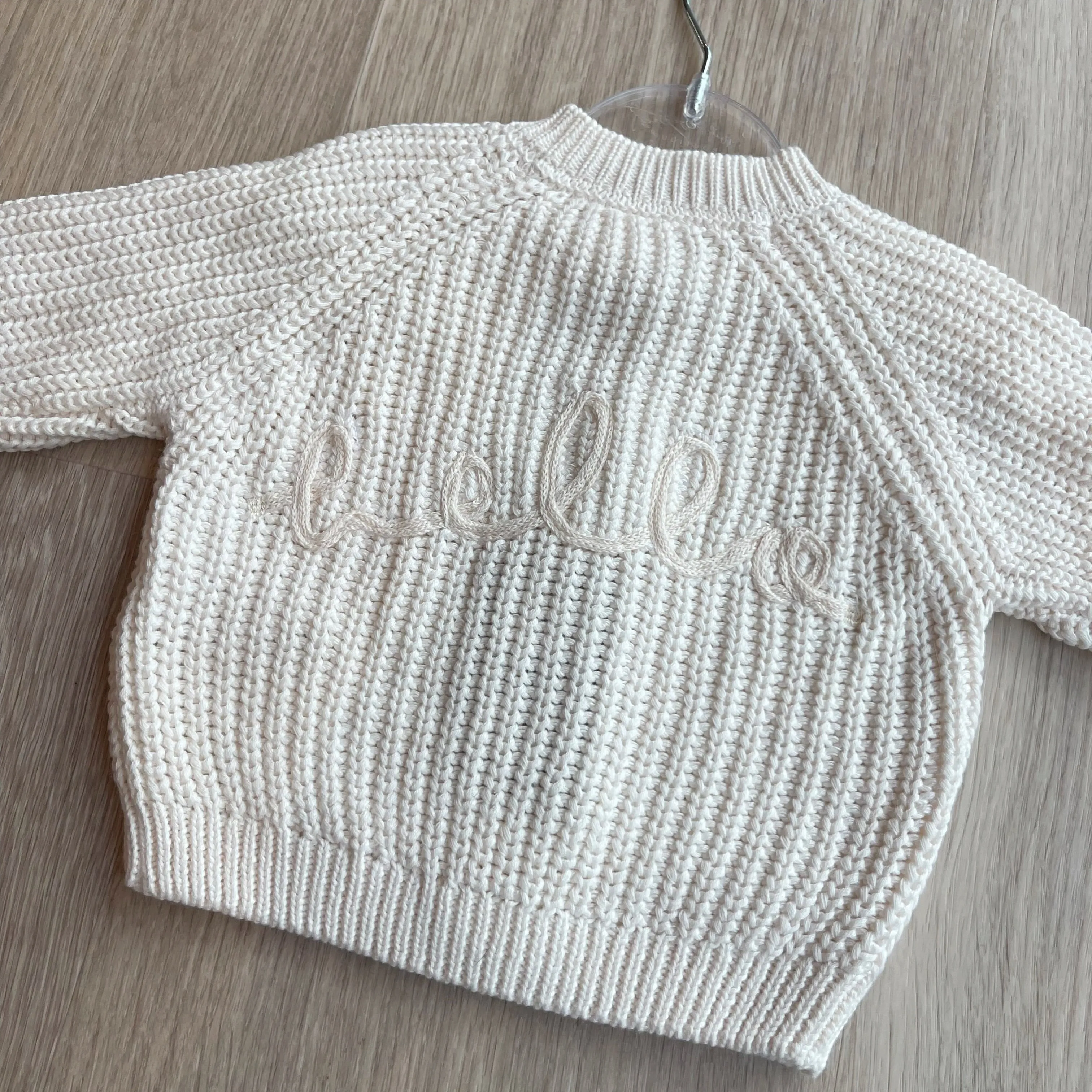 Hello Chunky Knit Cardigan in Cream sold by Talliah Rose UK product image thumbnail 2