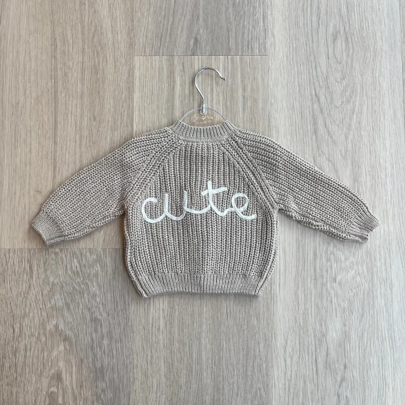 Cute Chunky Knit Cardigan in Mocha sold by Talliah Rose UK