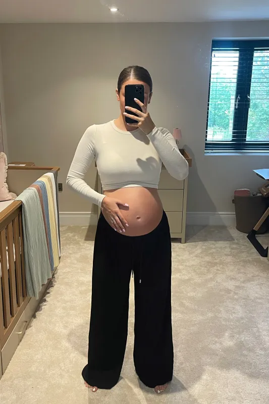 MAE Lightweight Crinkle Drawstring Trousers in Black made by Talliah Rose UK