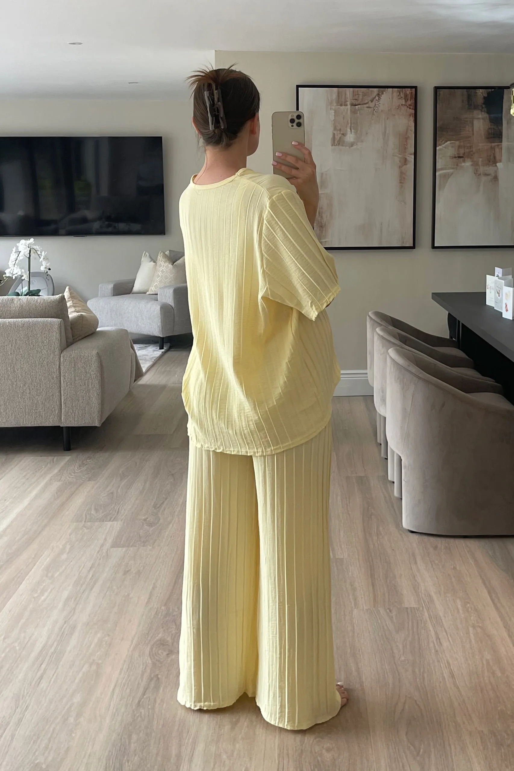MYA Oversized Pleated Lounge Set in Lemon sold by Talliah Rose UK product image thumbnail 2