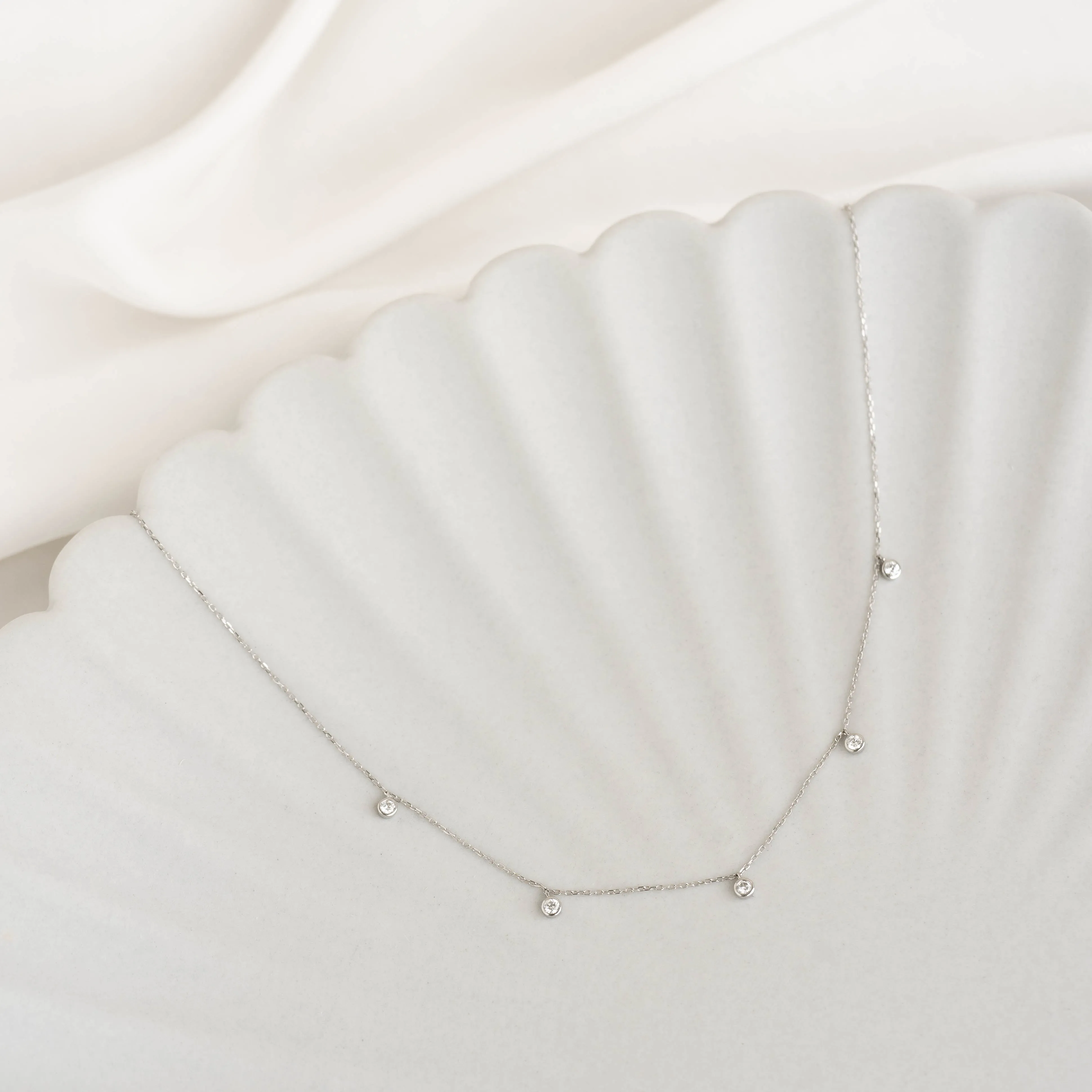 5-Diamond Necklace White Gold sold by Linjer product image thumbnail 2