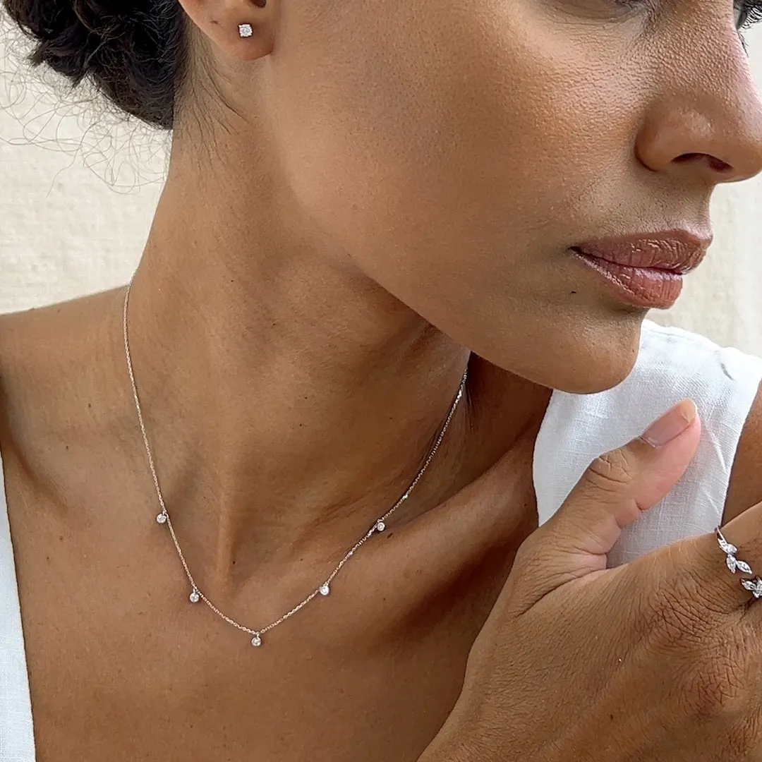 5-Diamond Necklace White Gold sold by Linjer product image thumbnail 3