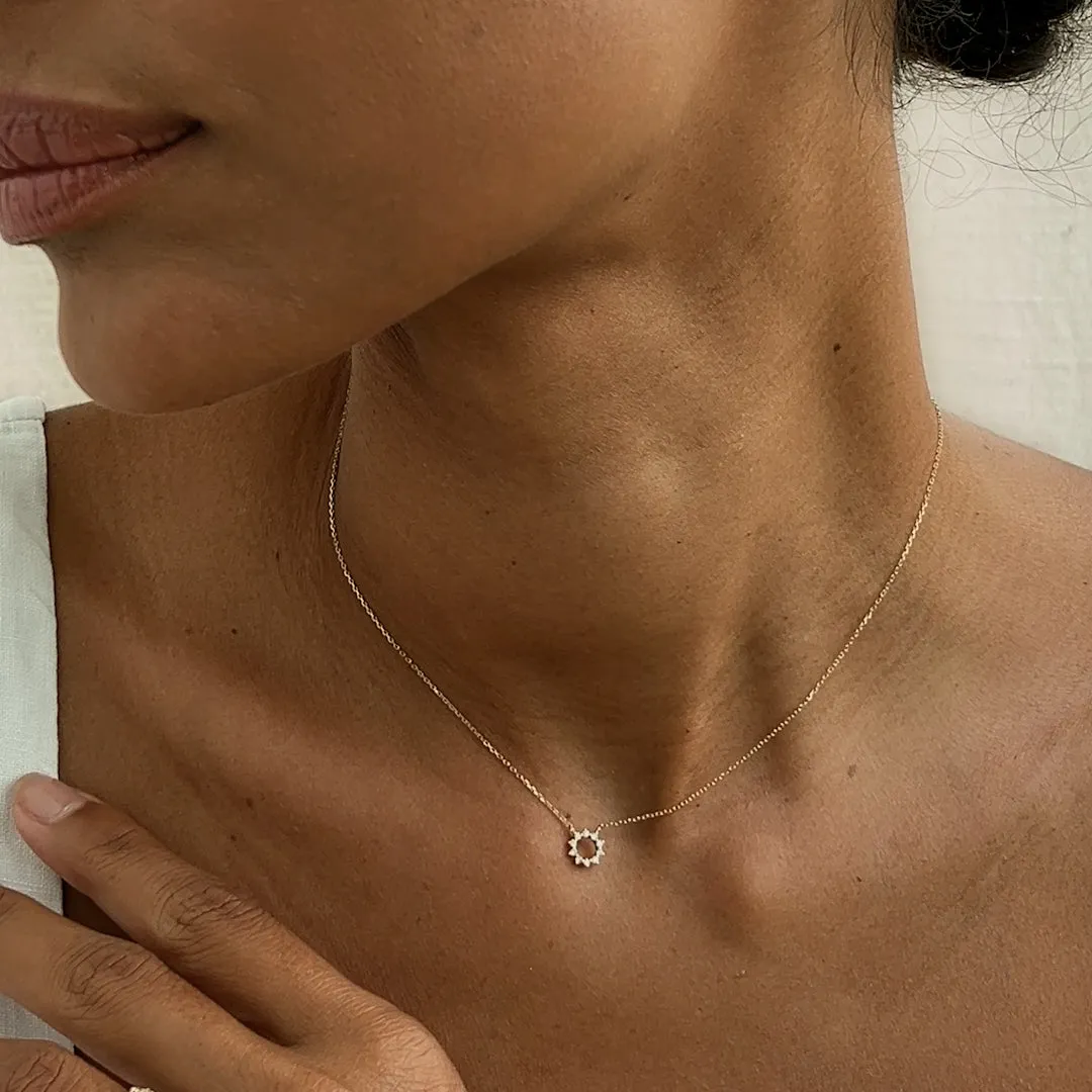 Diamond Sun Necklace White Gold - Lova sold by Linjer product image thumbnail 3